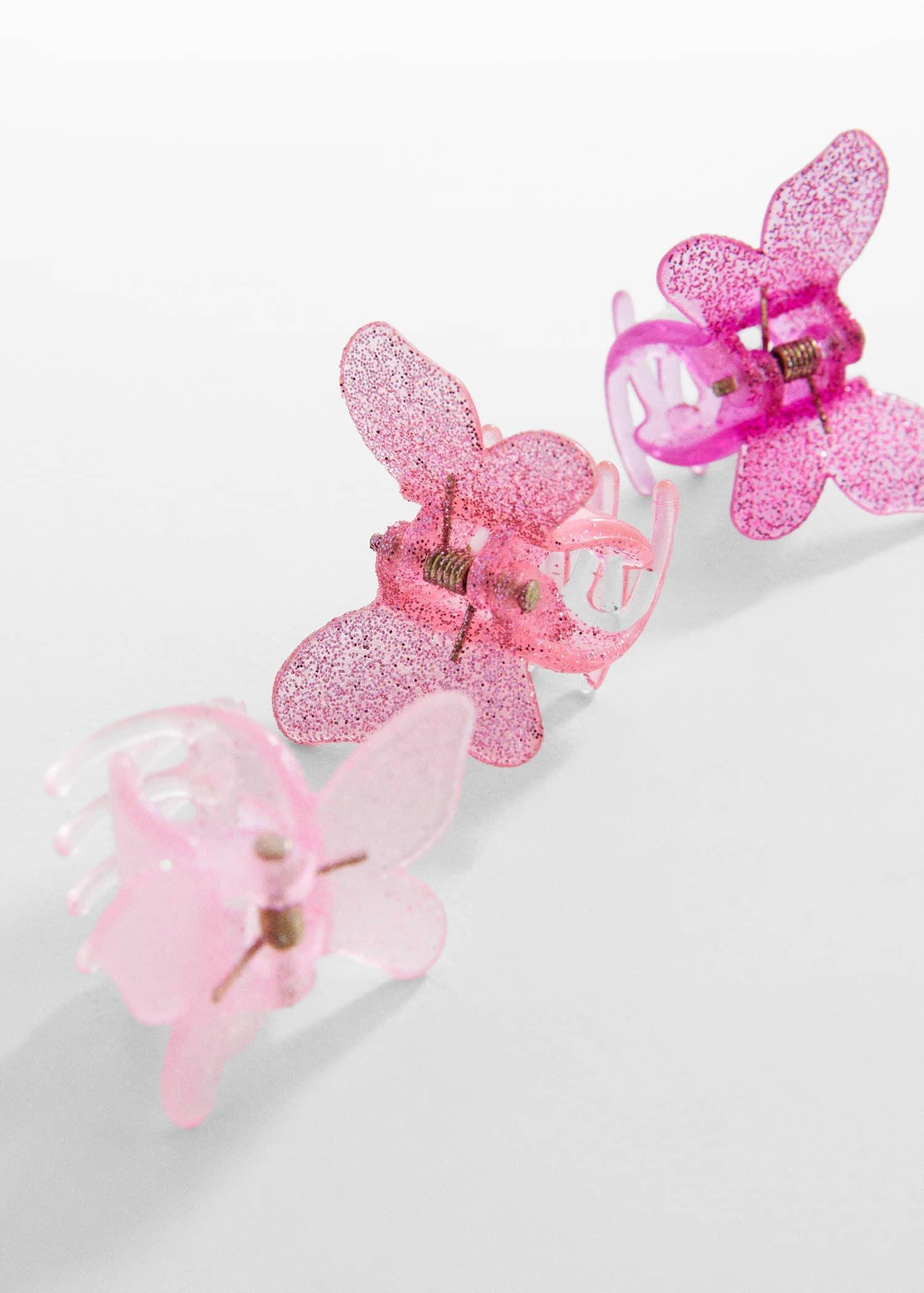 Mango - Pink Hair Clips, Kids Girls, Set Of 3