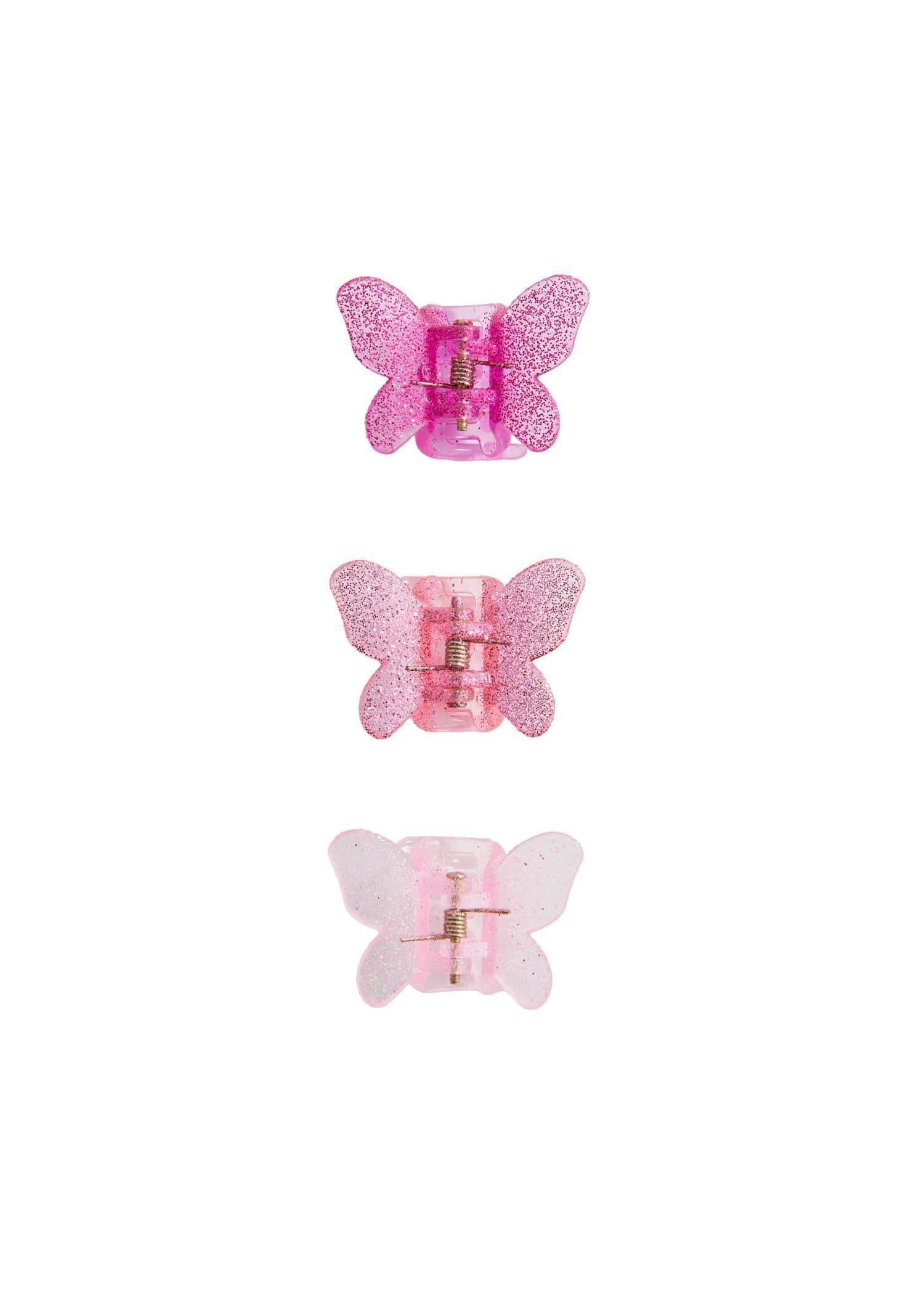 Pink Hair Clips, Kids Girls, Set Of 3, , large image number 1
