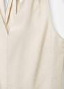 Mango - Ecru V-Neckline Linen Dress