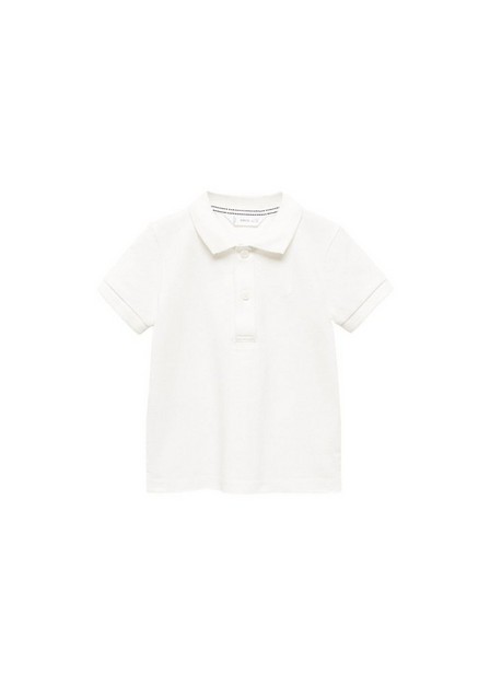 Mango - White Textured Cotton Polo Shirt, Kids Boys