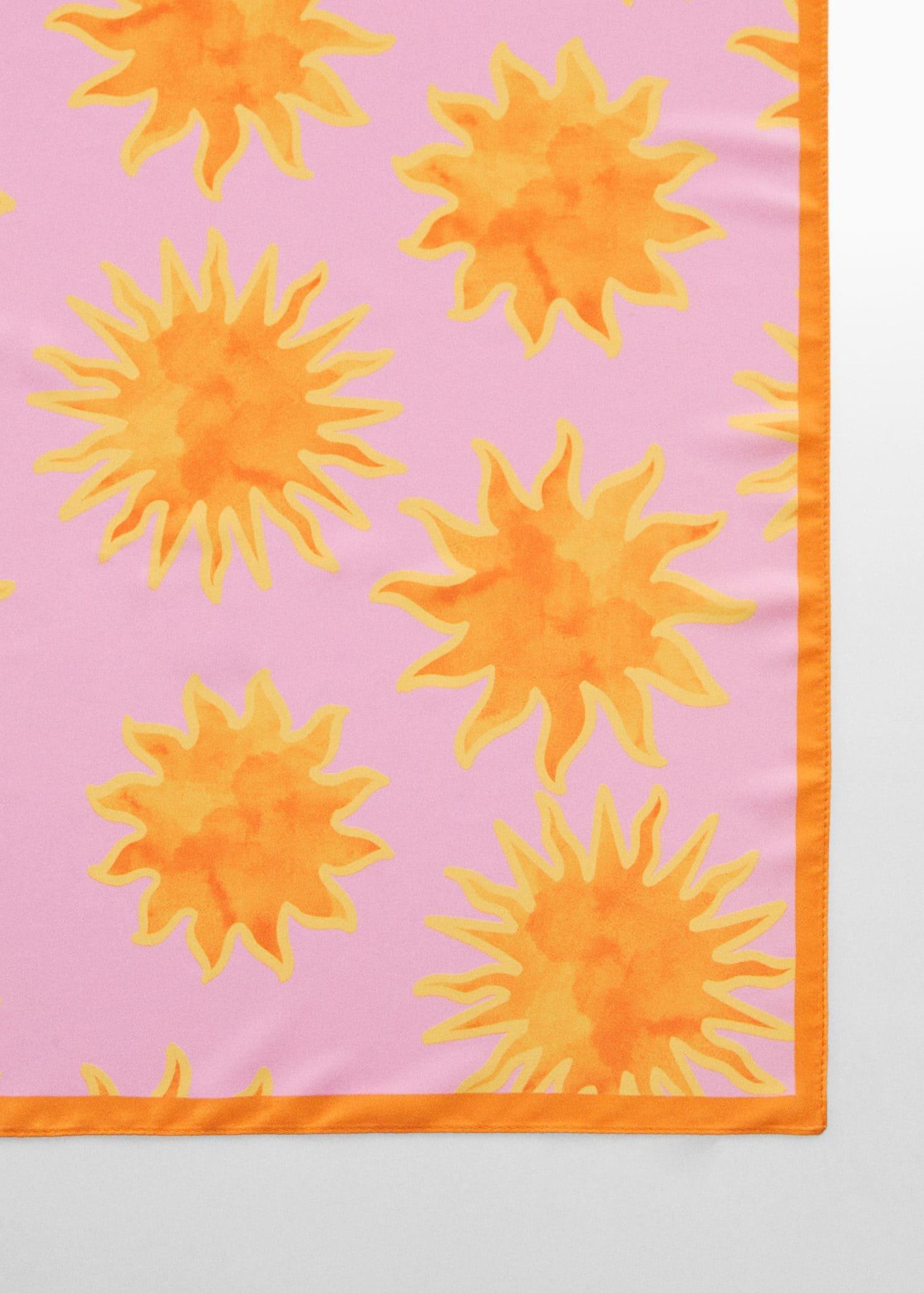 Mango - Pink Bicolour Printed Scarf