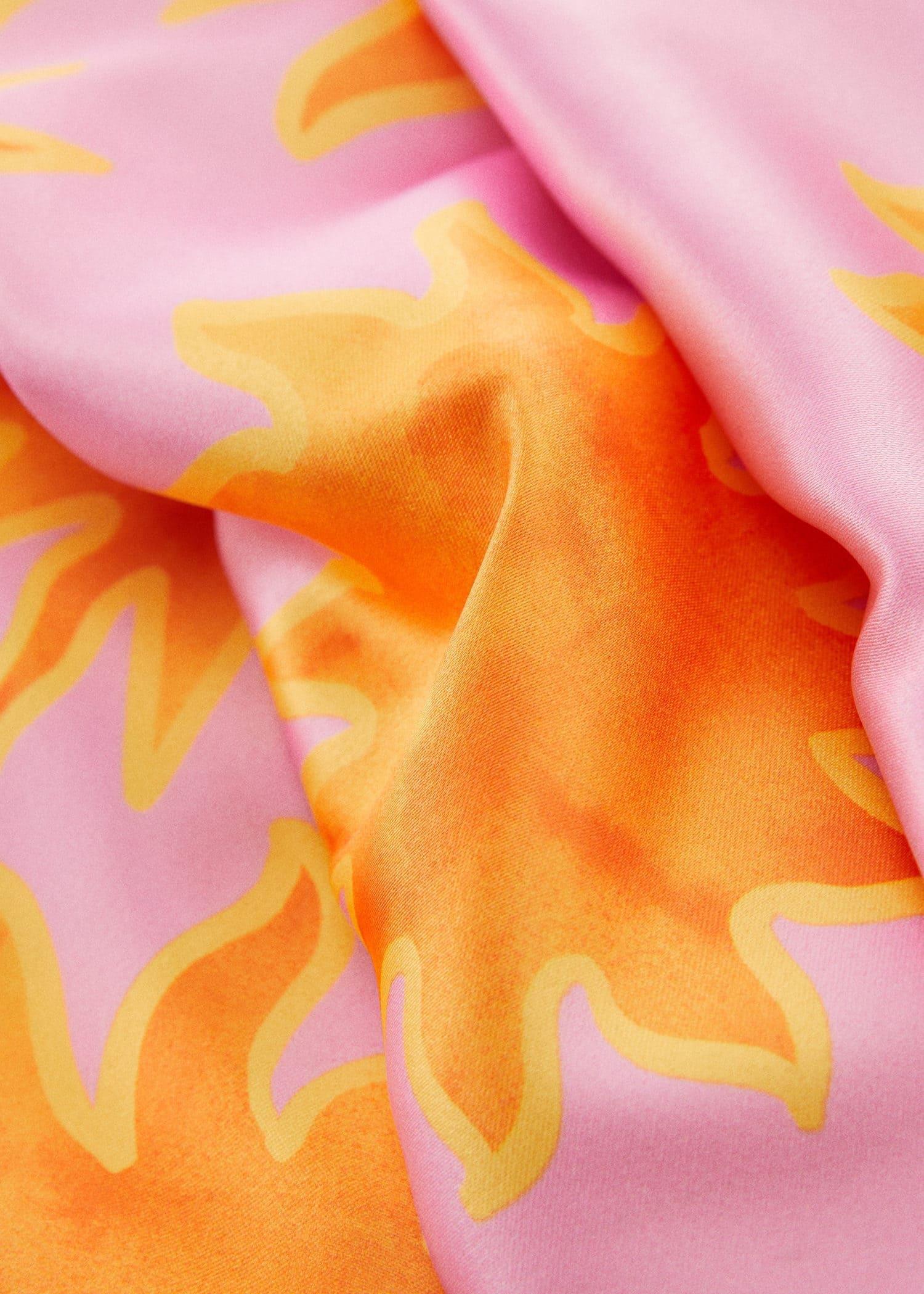 Mango - Pink Bicolour Printed Scarf