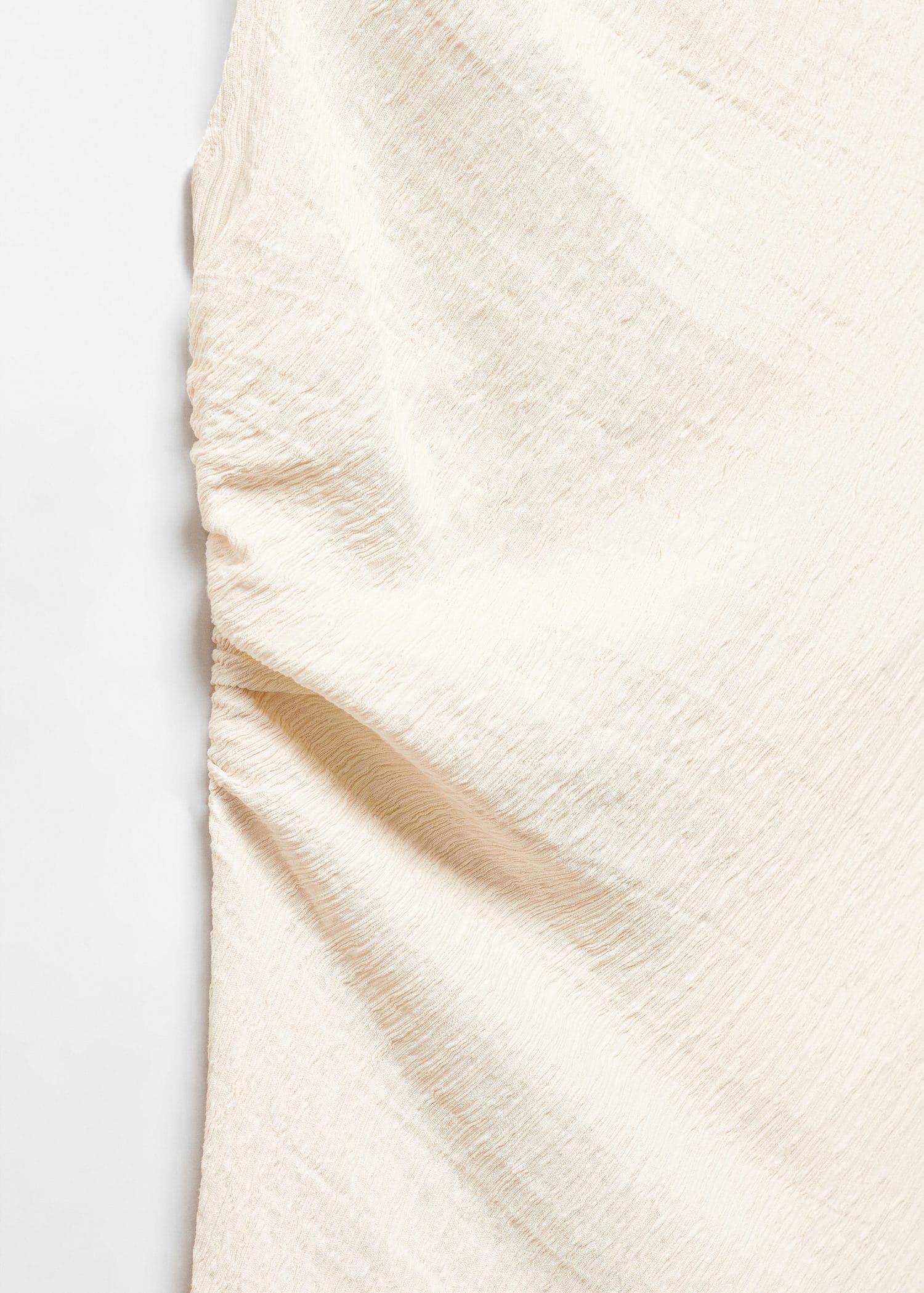 Mango - Cream Draped Dress With Slit