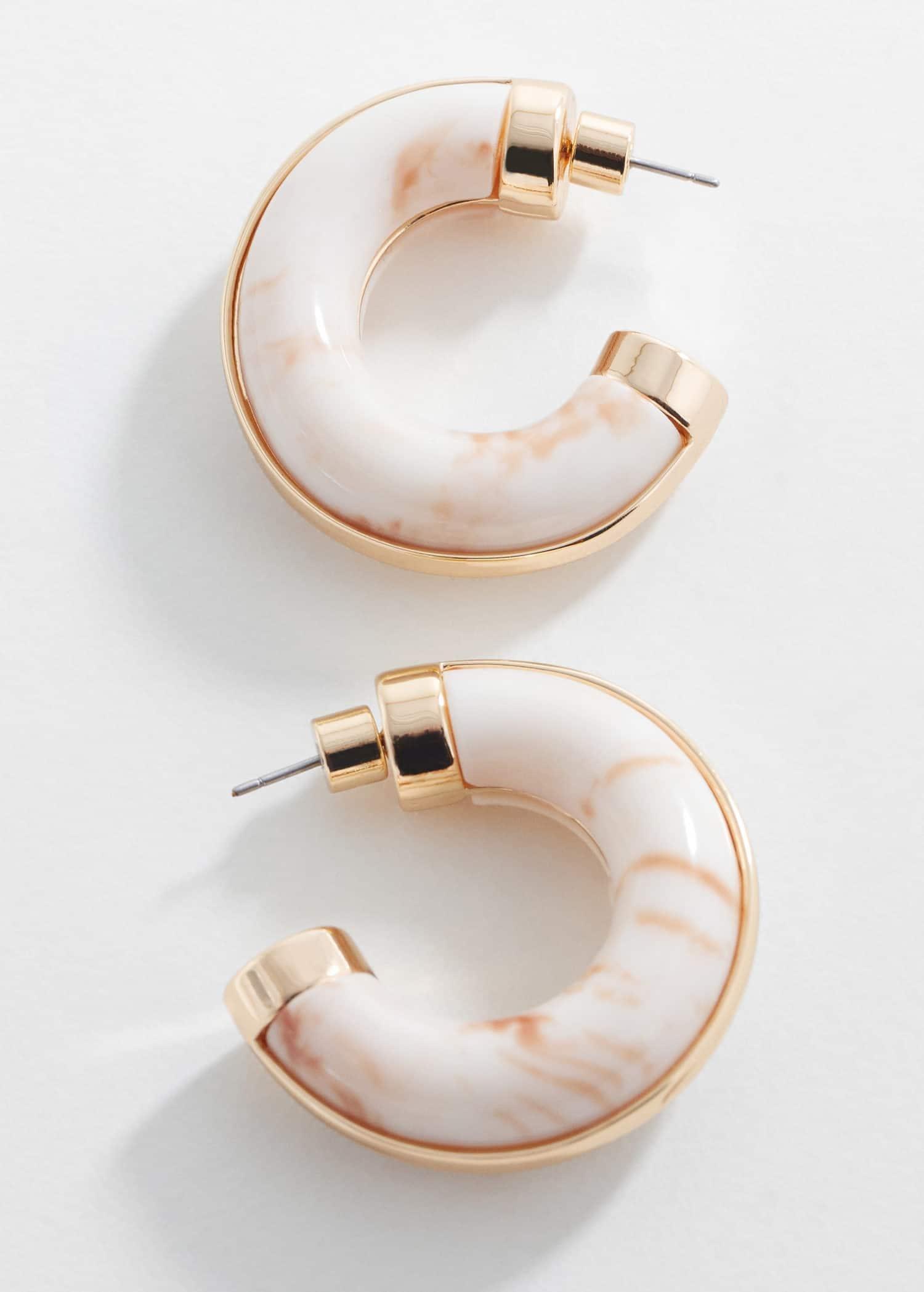 Mango - Gold Volume Hoop Earrings