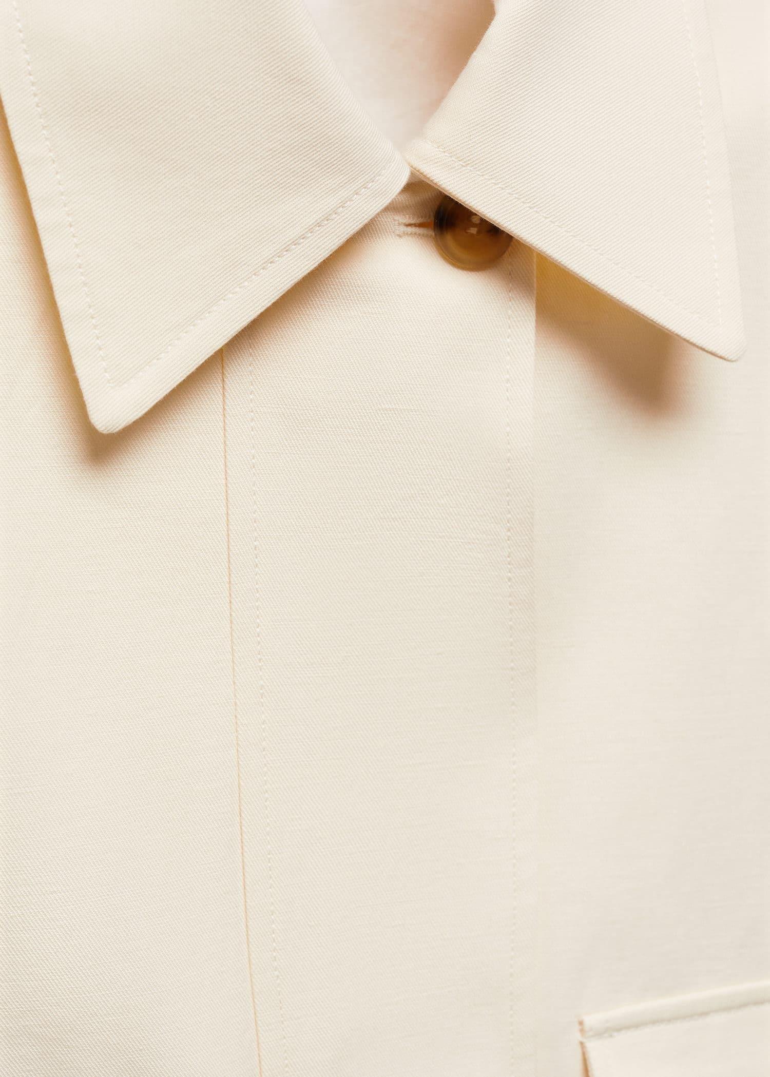 Mango - White Pocketed Cotton Jacket
