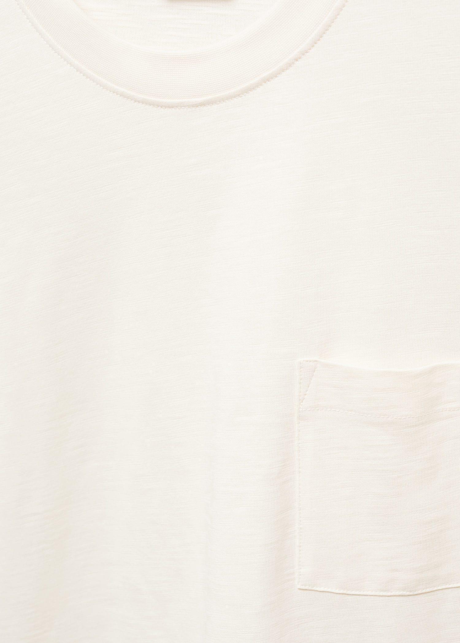 Mango - Beige Cotton Pocket T-Shirt