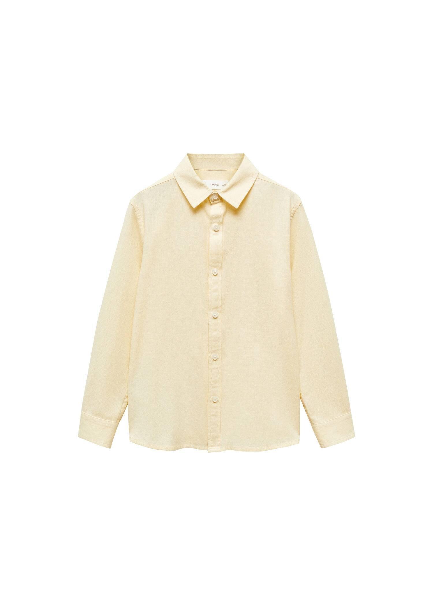 Mango - Yellow Cotton Shirt, Kids Boys