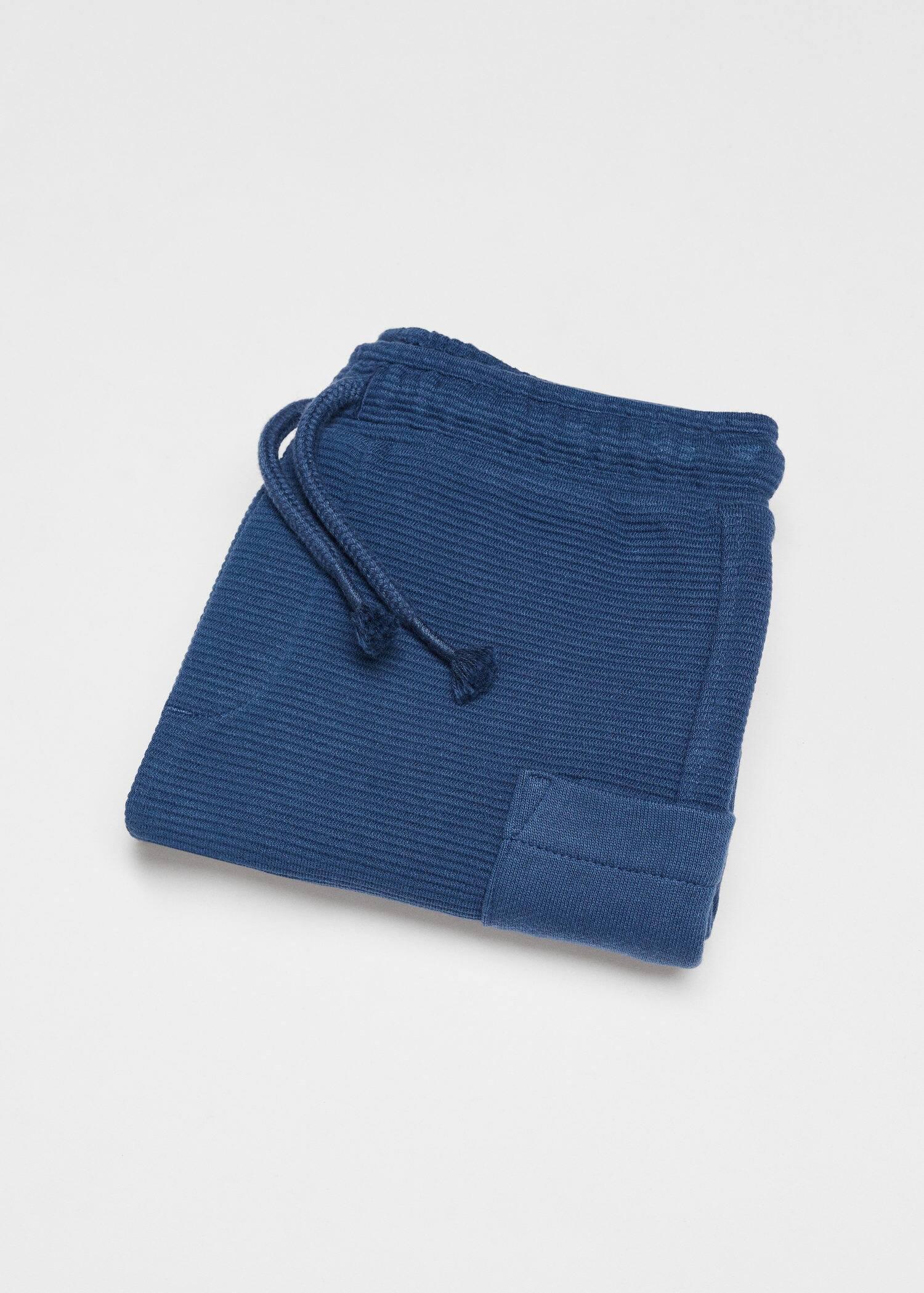 Mango - Navy Textured Cotton-Blend Bermuda Shorts, Kids Boys