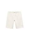 Mango - White Cotton Shorts With Elastic Waist, Kids Boys