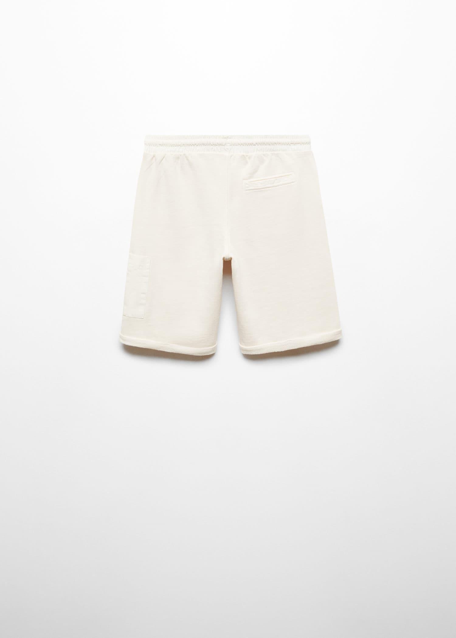 Mango - White Cotton Shorts With Elastic Waist, Kids Boys