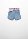 Mango - Blue Paperbag Shorts With Belt, Kids Girls