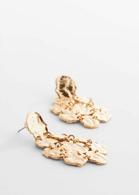Mango - Gold Textured Coin Earrings