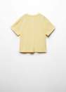 Mango - Yellow Textured Message T-Shirt, Kids Girls