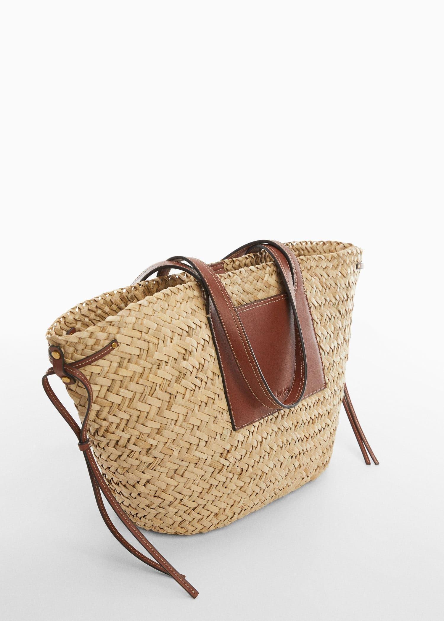 Mango - Brown Double Strap Basket Bag