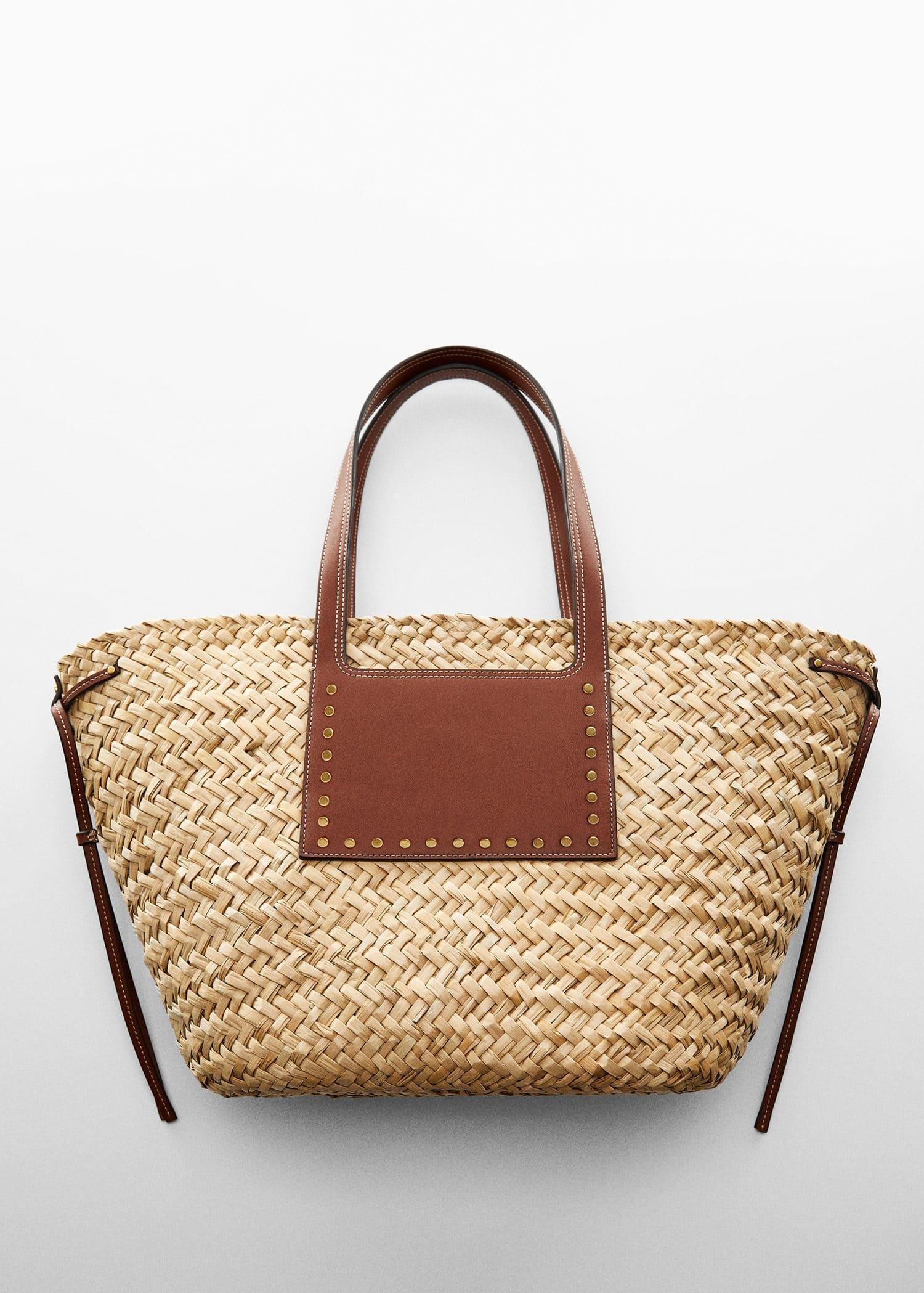 Brown Double Strap Basket Bag, , large image number 4