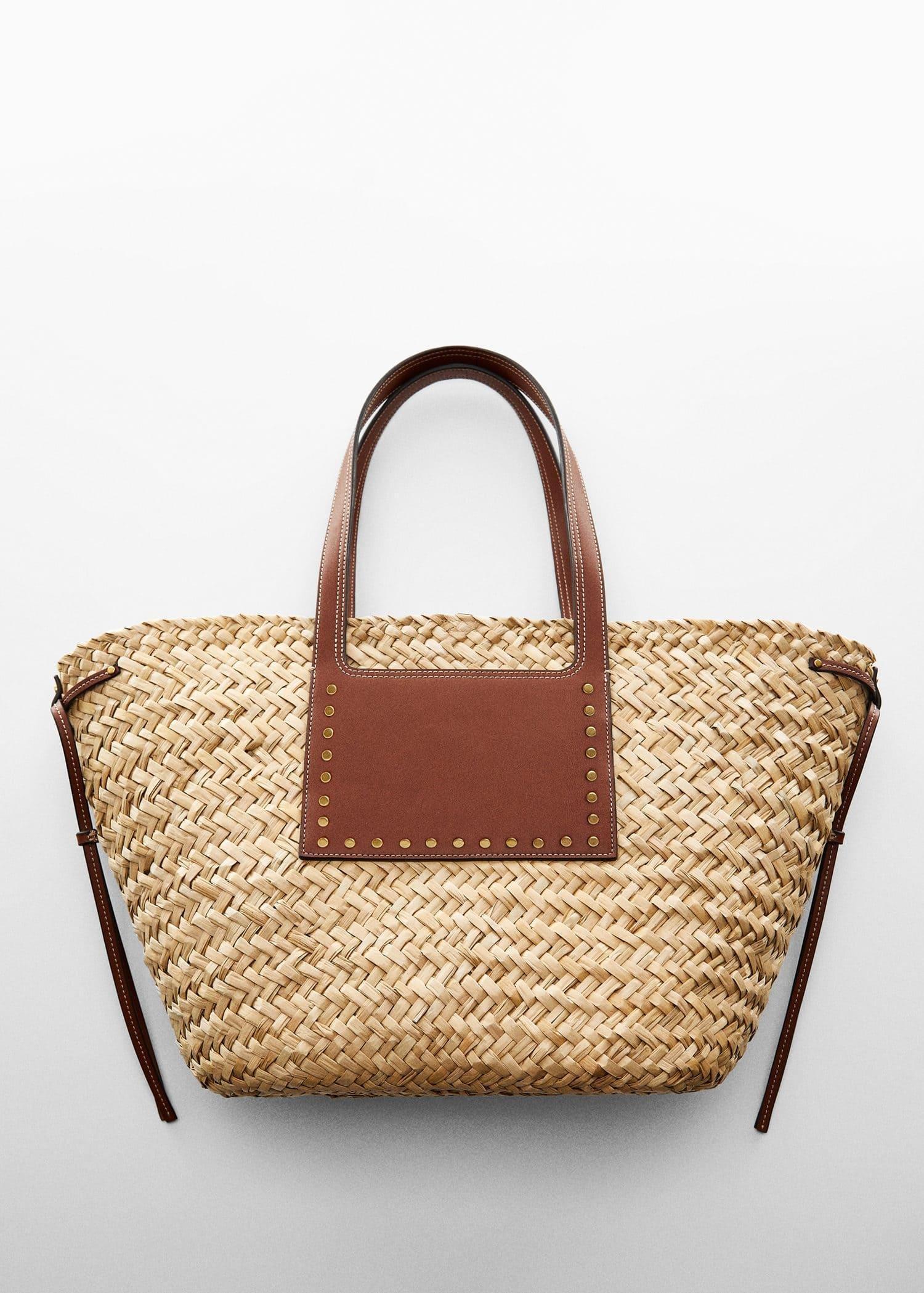 Mango - Brown Double Strap Basket Bag