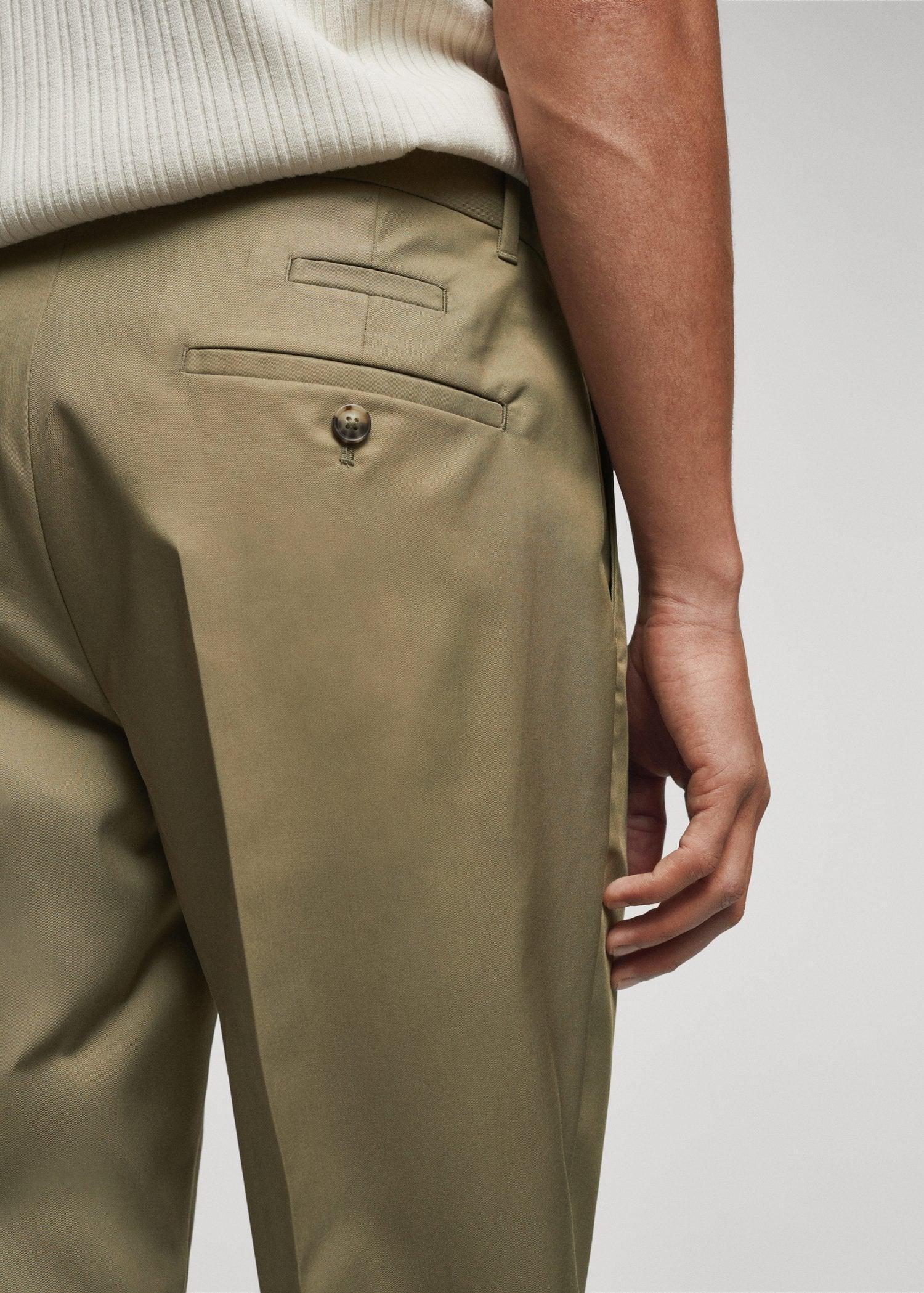 Mango - Khaki Slim Fit Lyocell Pants