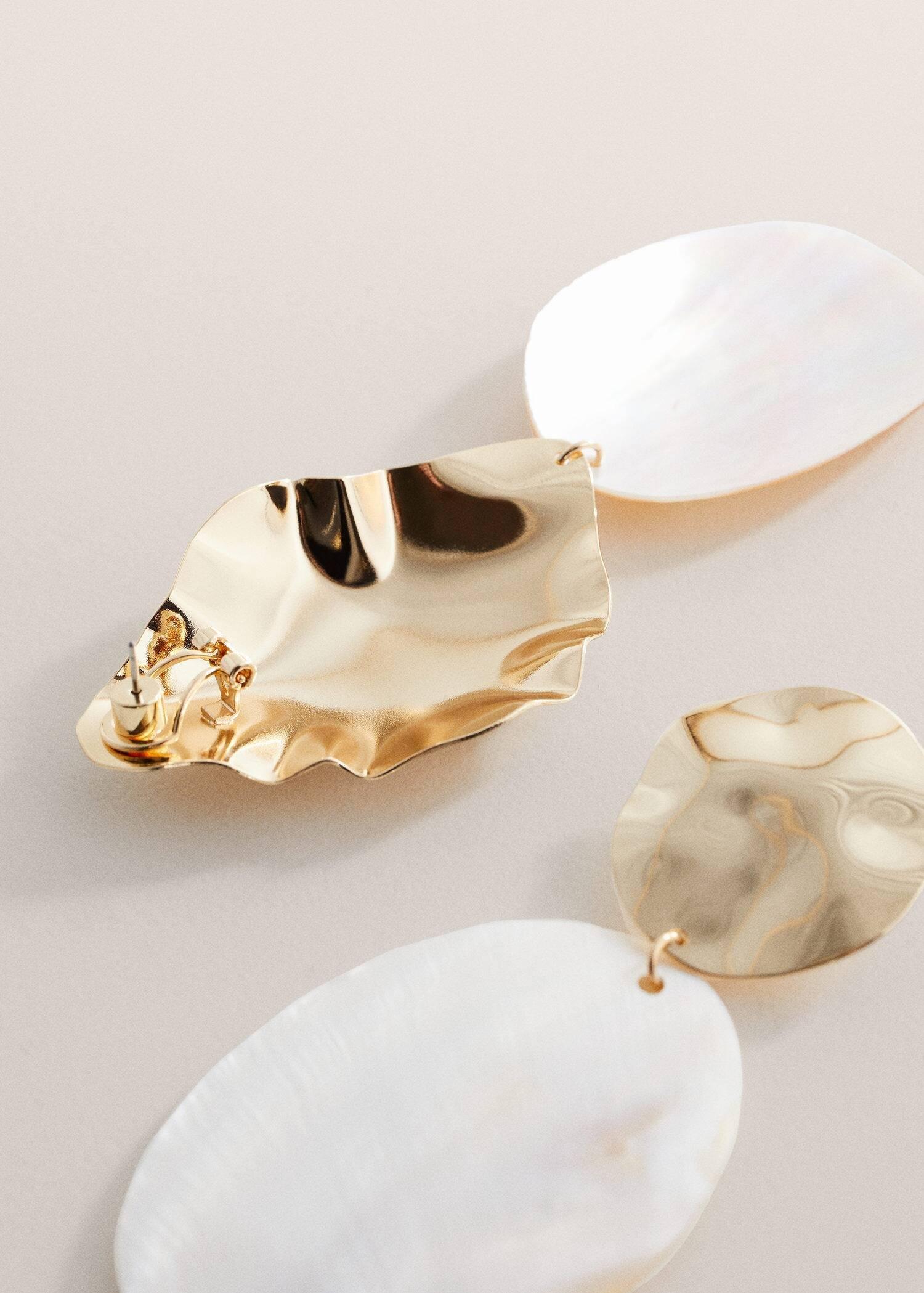 Gold Combined Shell Earrings, , large image number 2
