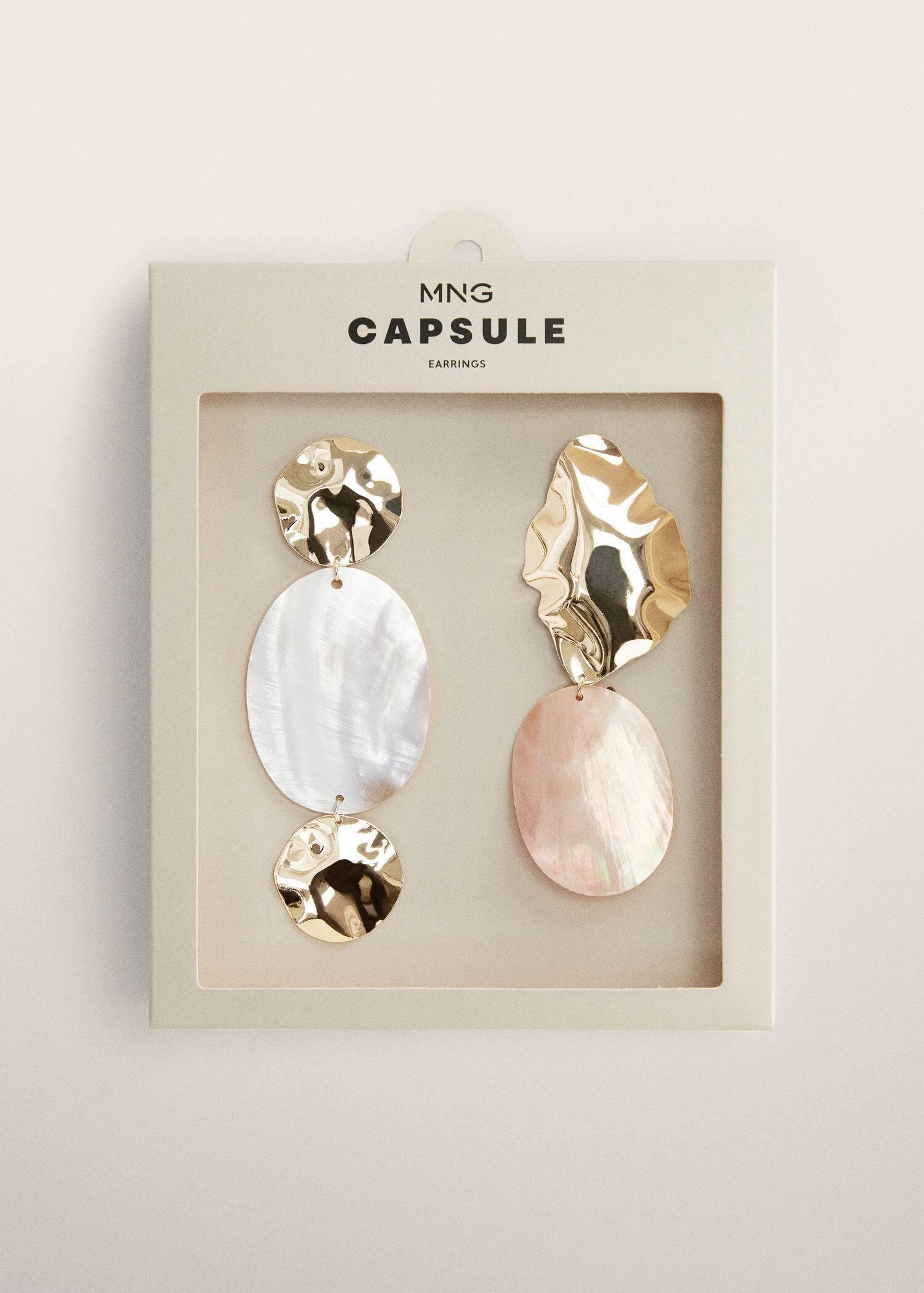 Gold Combined Shell Earrings, , large image number 3