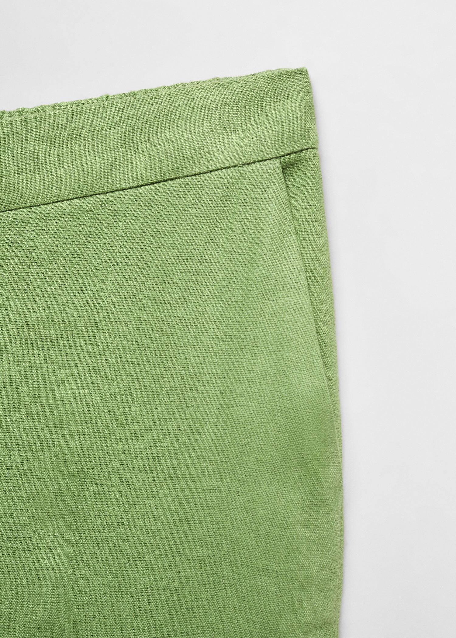 Mango - Green Linen Trousers