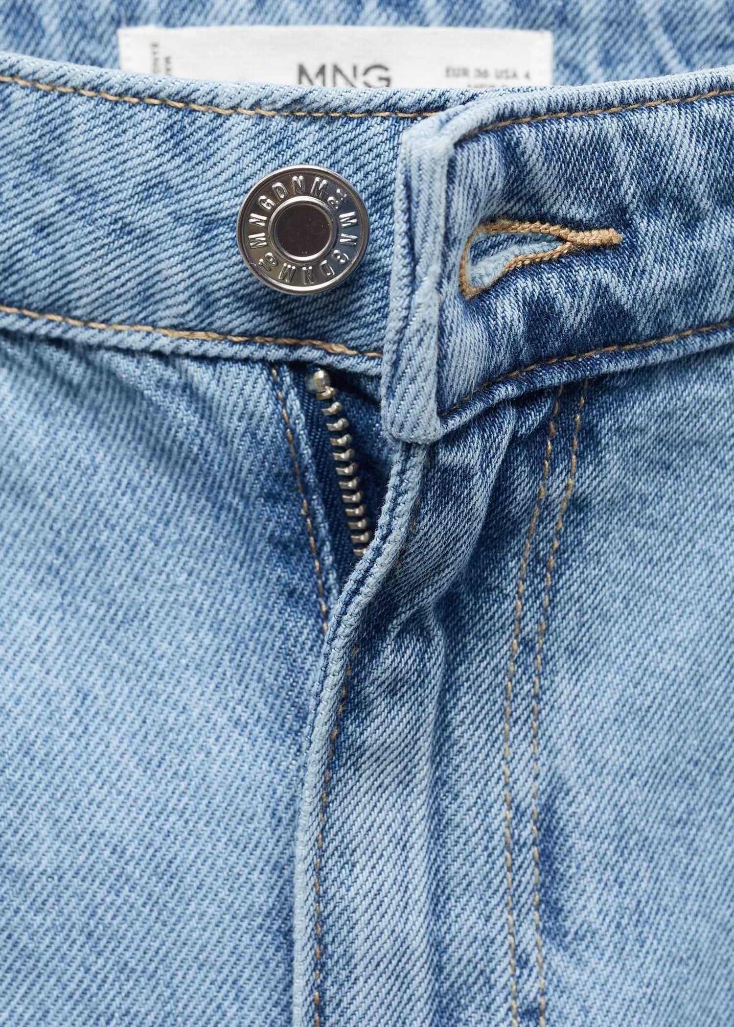 Mango - Blue Straight Pleated Jeans