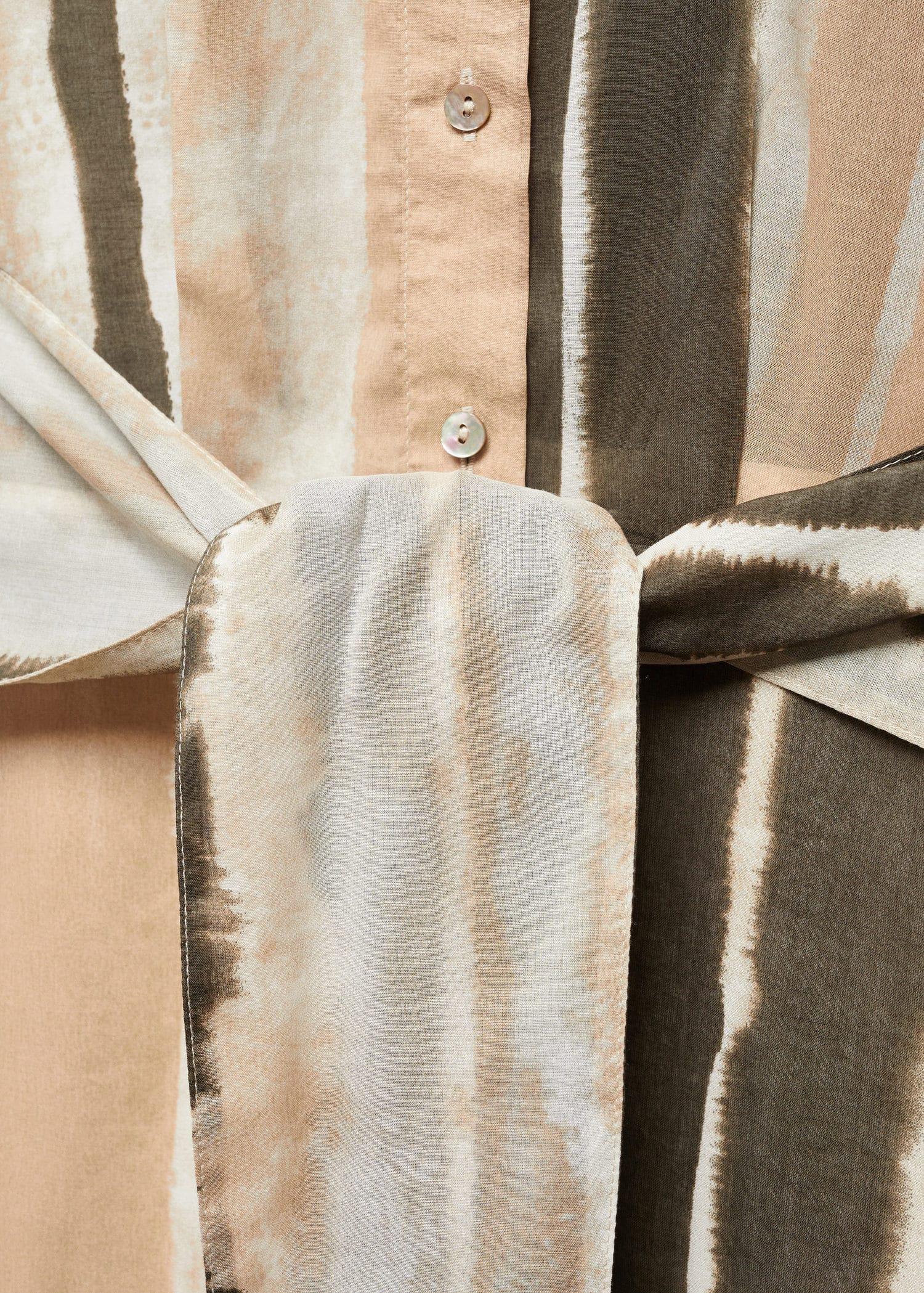 Beige Tie-Dye Shirt Dress, , large image number 7