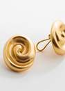 Mango - Gold Round Spiral Earrings