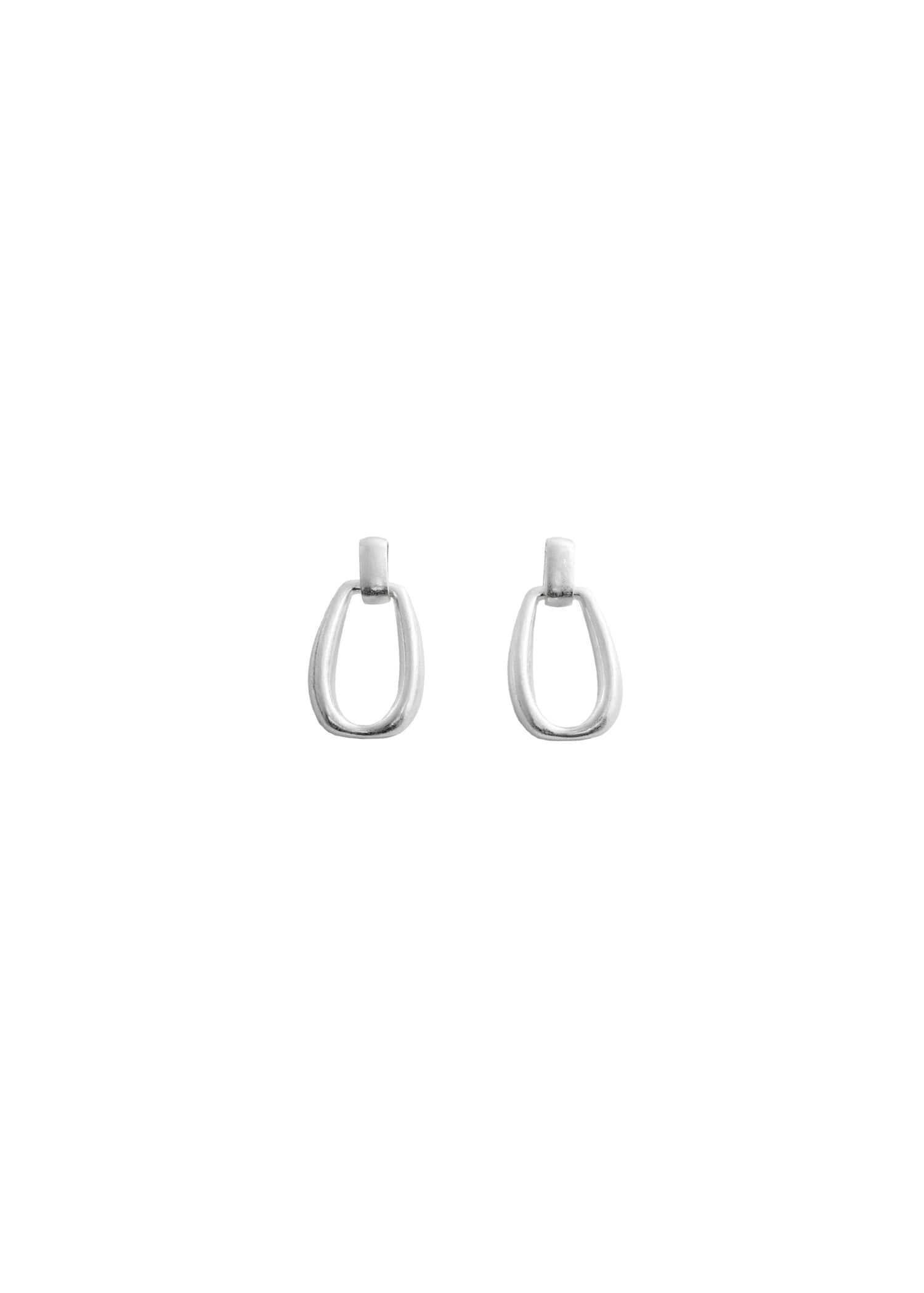 Silver Oval Hoop Earrings, , large image number 2