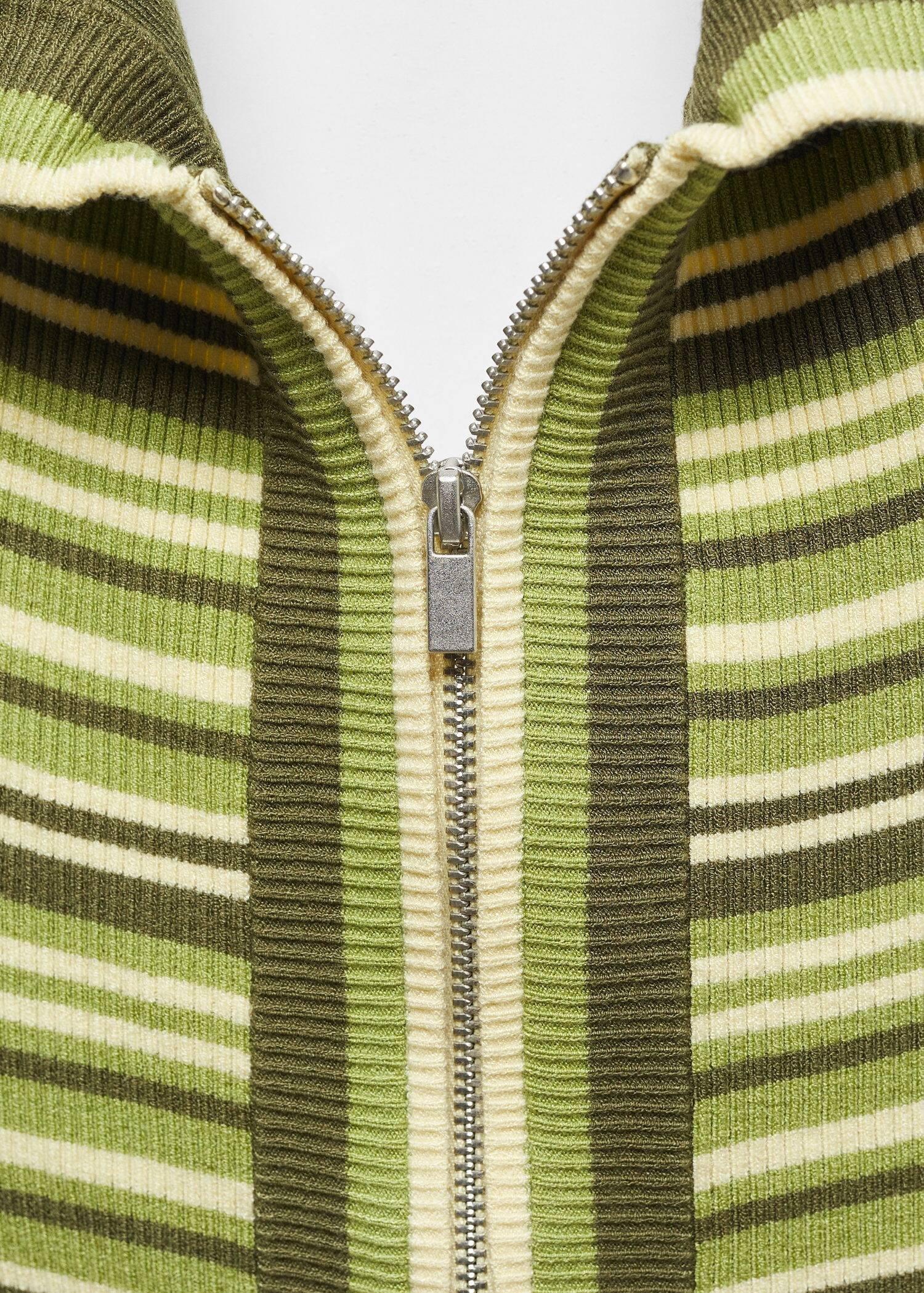 Mango - Green Double-Zip Knitted Top