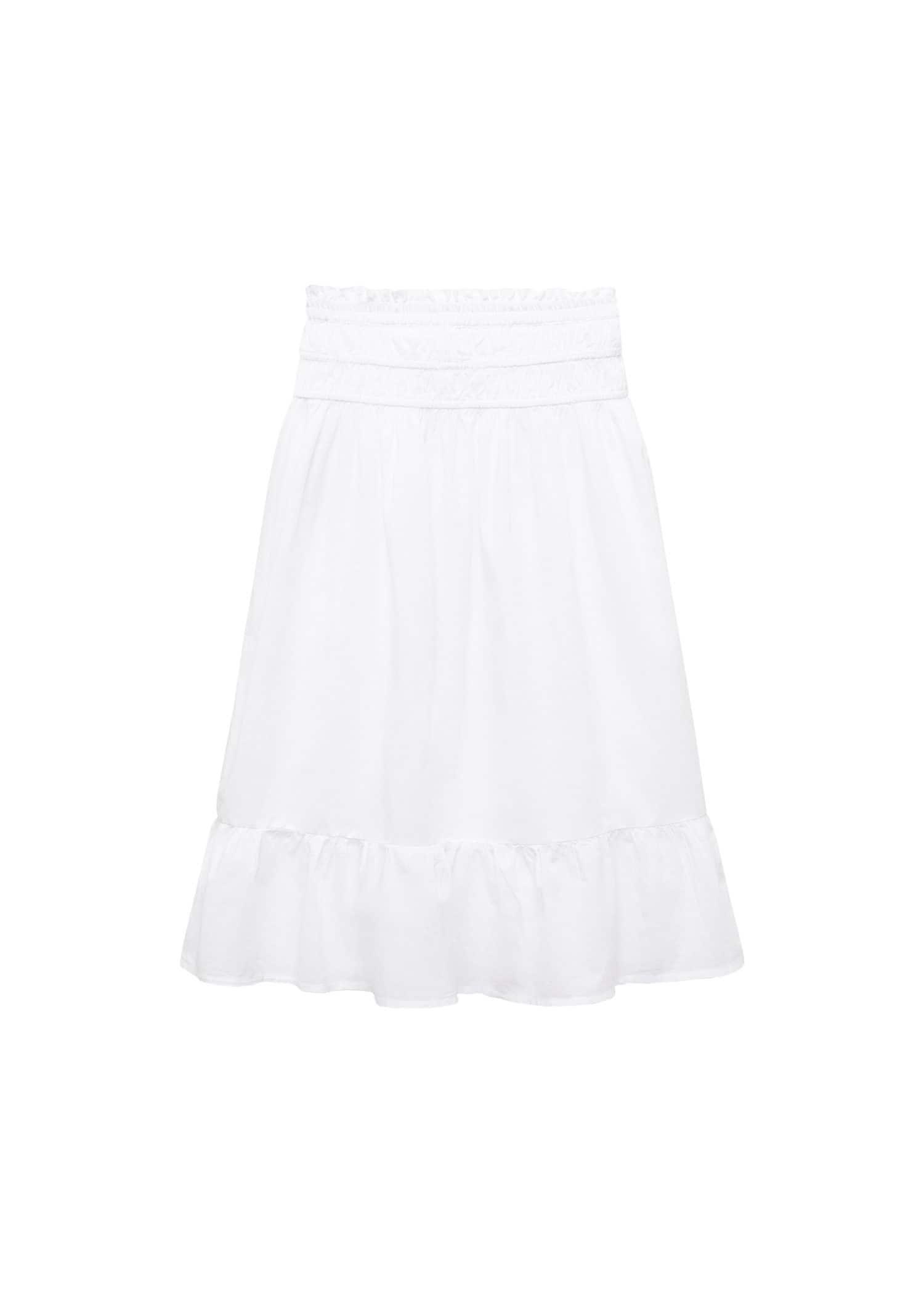 White Ruffled Long Skirt, Kids Girls, , large image number 0
