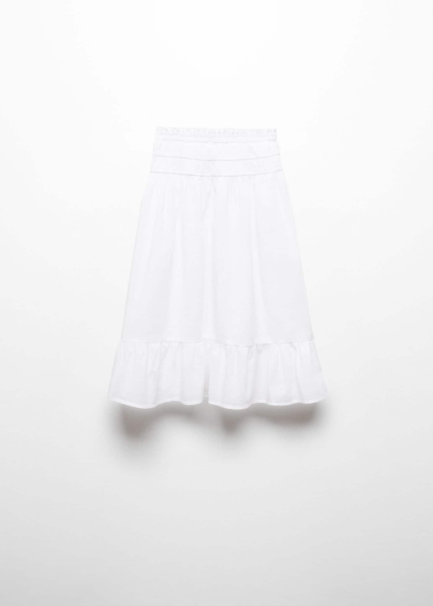 White Ruffled Long Skirt, Kids Girls, , large image number 1
