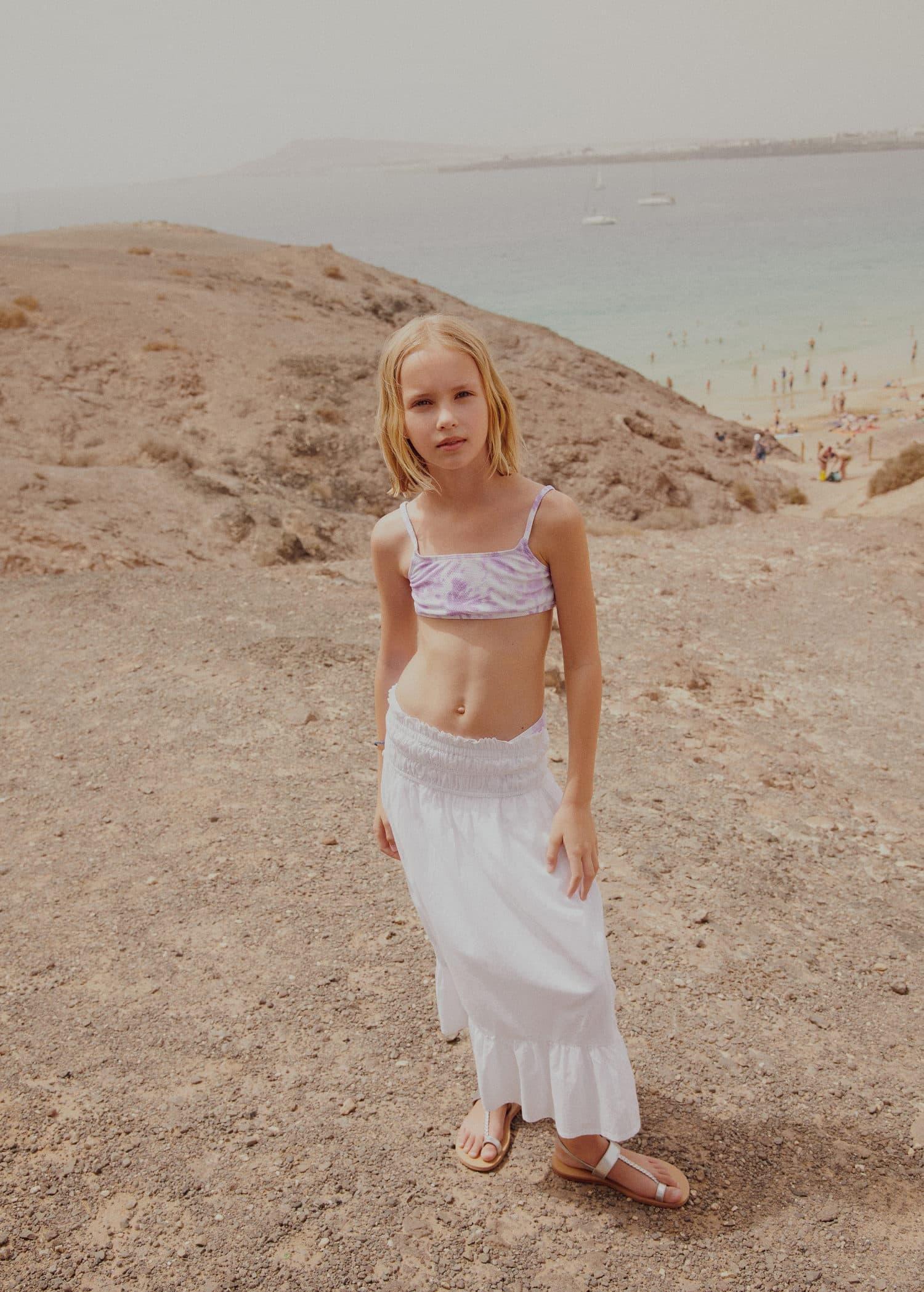 White Ruffled Long Skirt, Kids Girls, , large image number 3