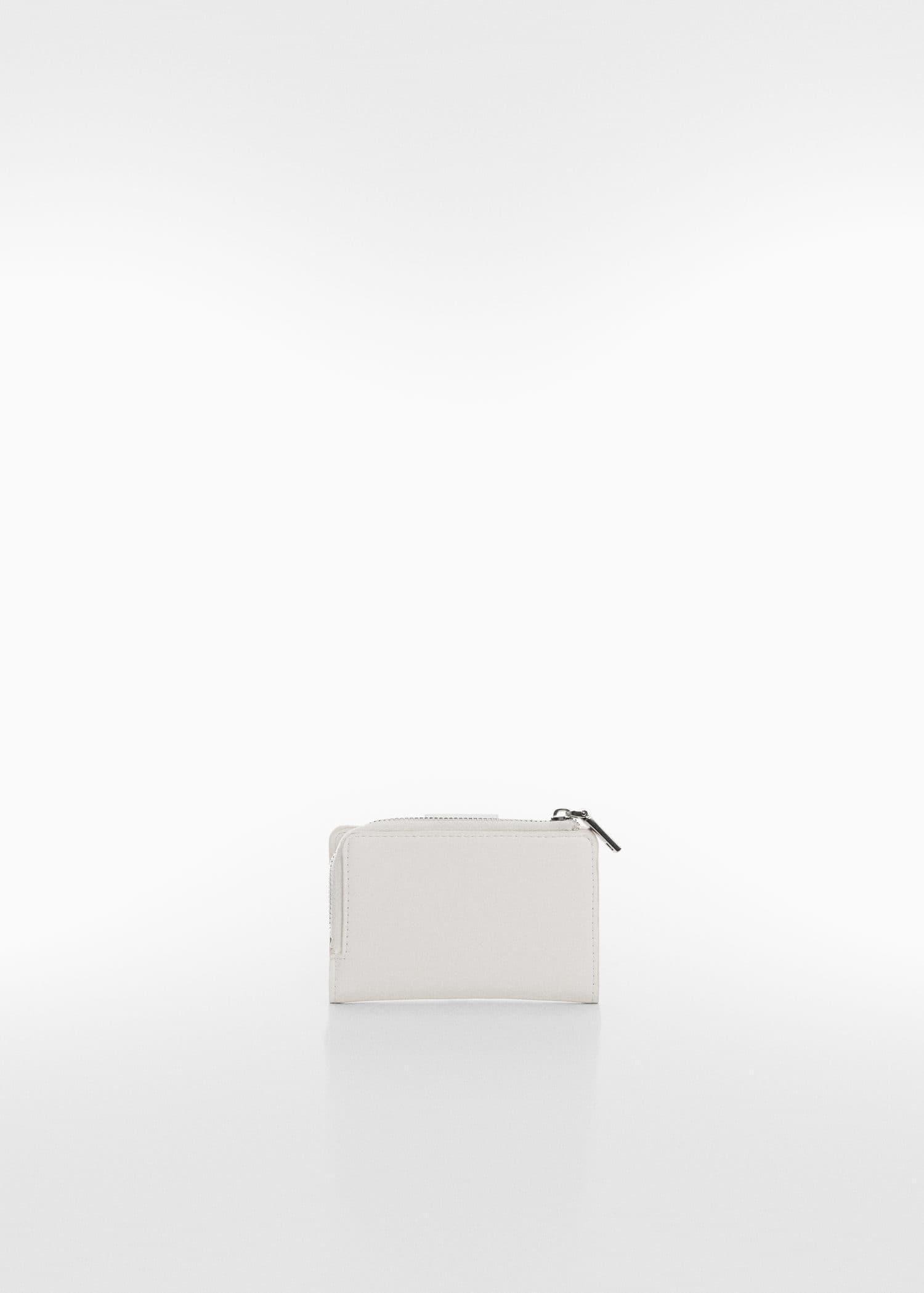 Mango - White Wallet With Flap And Logo