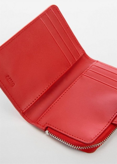 Mango - Red Wallet With Flap And Logo