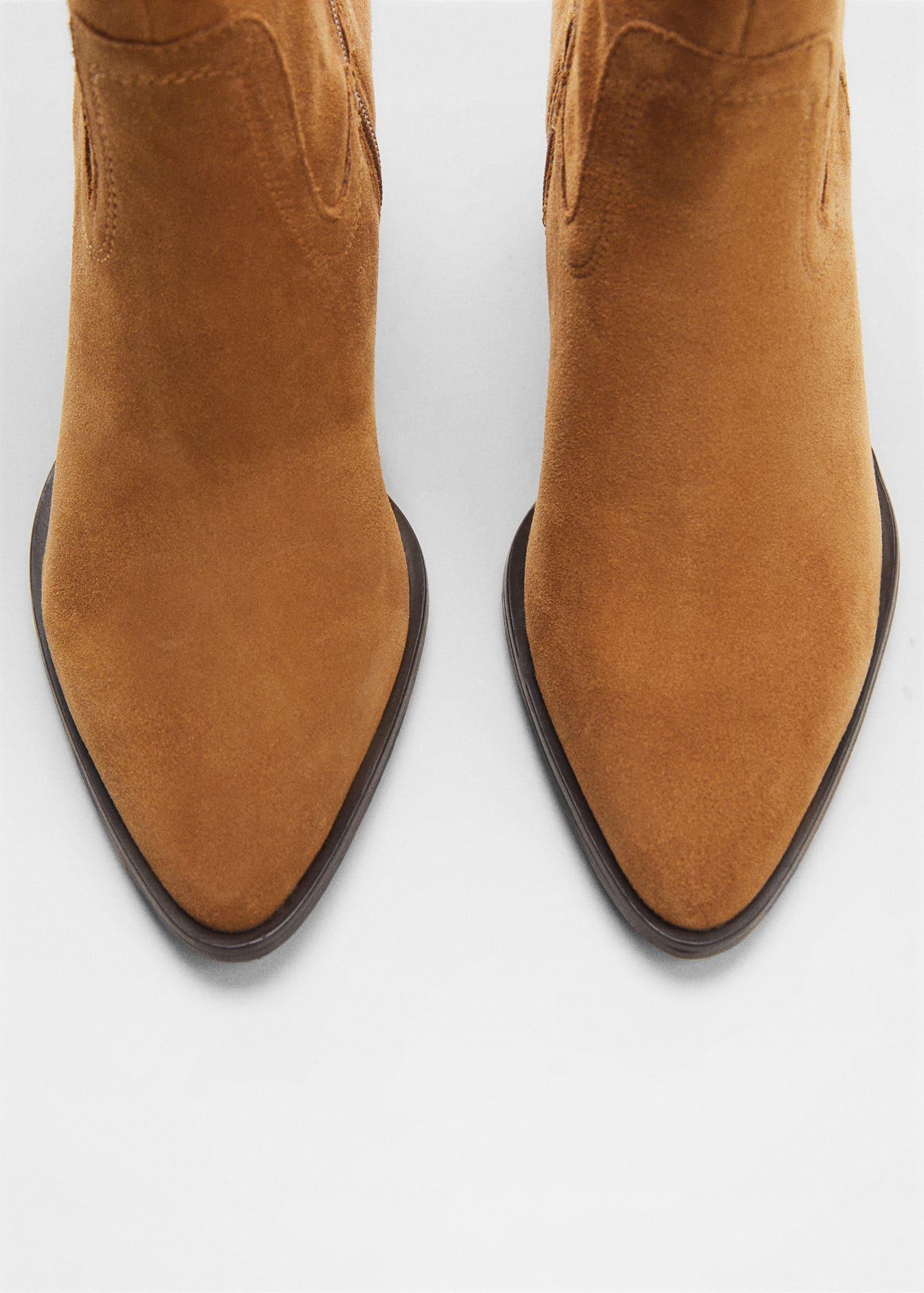 Brown Heel Suede Ankle Boot, , large image number 2