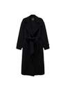 Mango - Black Woolen Belted Coat