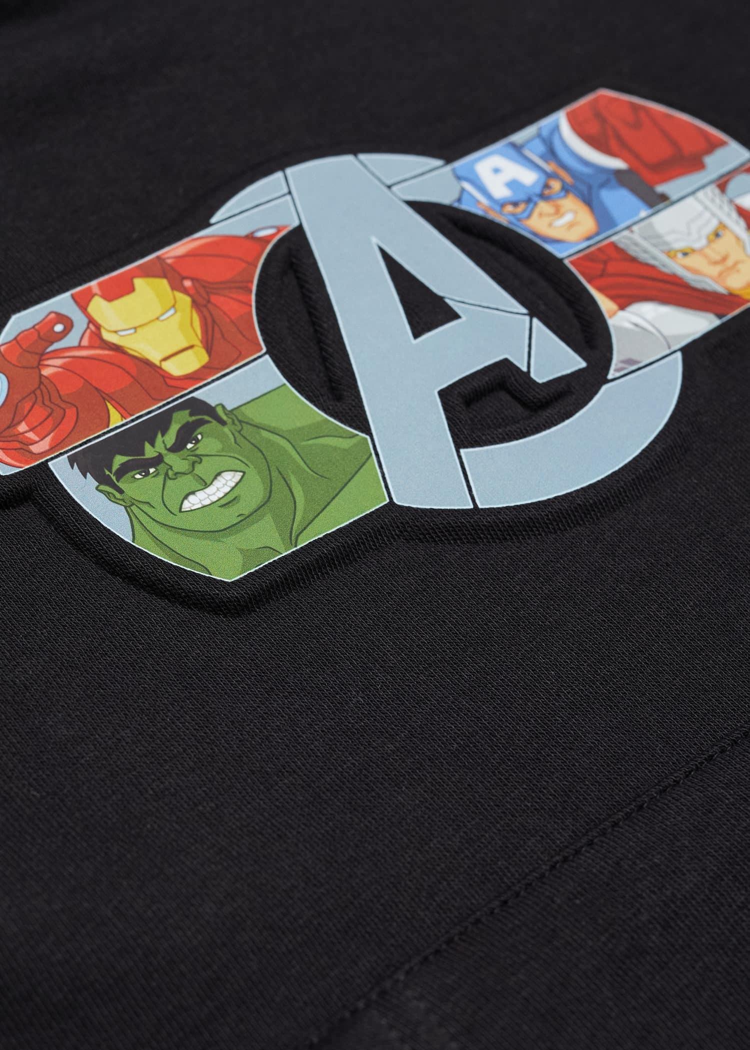Mango - Black Avengers Printed T-Shirt, Kids Boys