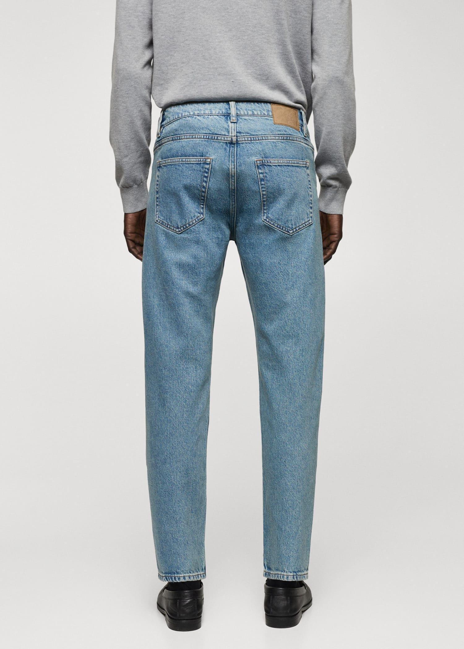 Mango - Blue Ben Tapered Cropped Jeans