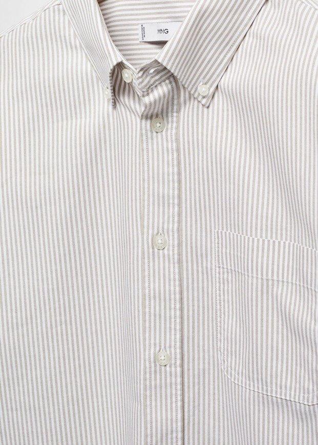 Mango - Khaki Cotton Kodak Striped Shirt