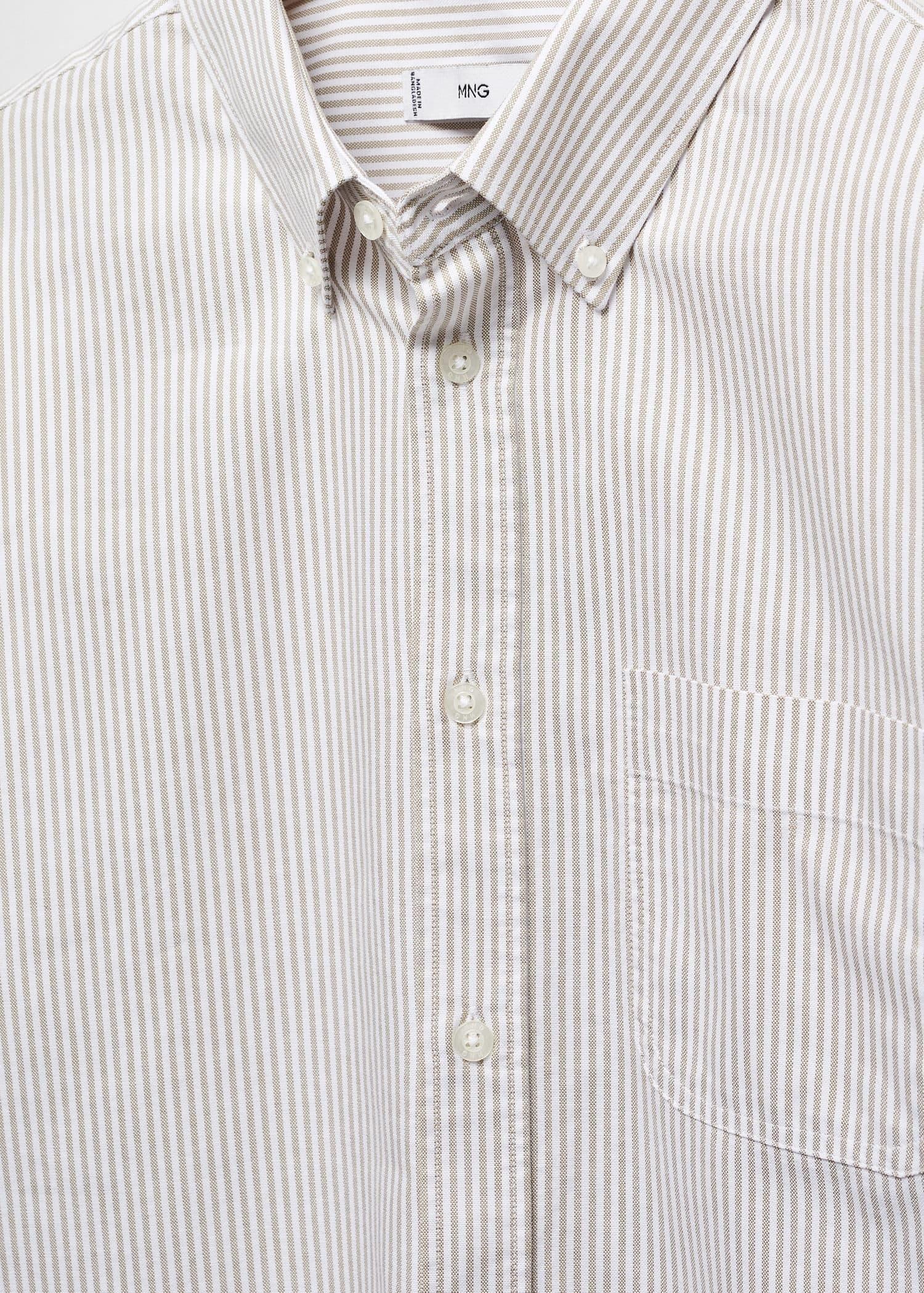 Mango - Khaki Cotton Kodak Striped Shirt