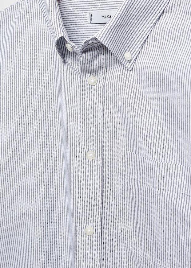 Mango - Navy Cotton Kodak Striped Shirt