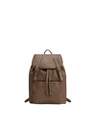 Mango - Brown Leather-Effect Backpack