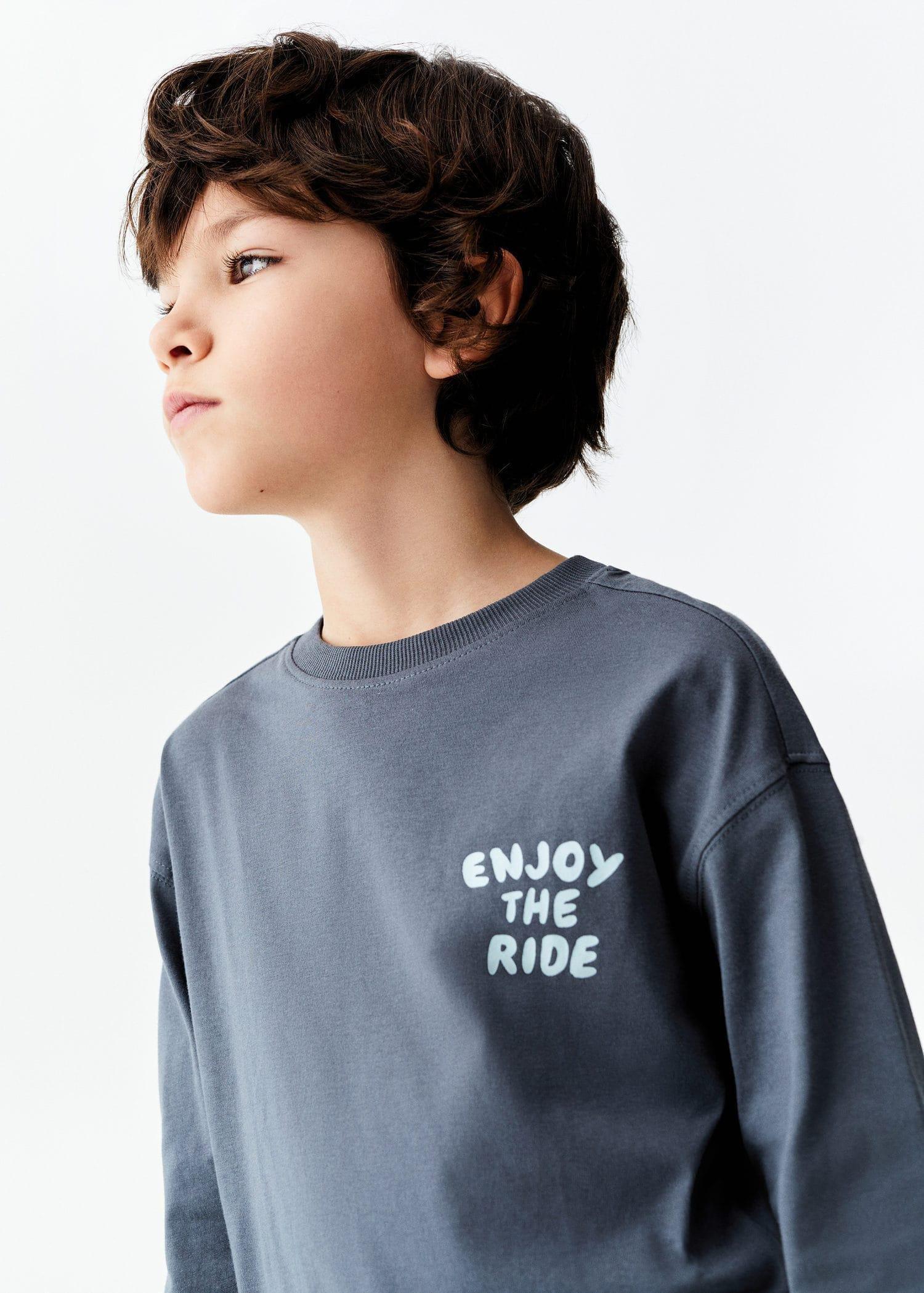 Mango - Green Printed Long-Sleeve T-Shirt, Kids Boys