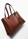 Mango - Brown Shopper Bag With Dual Compartment