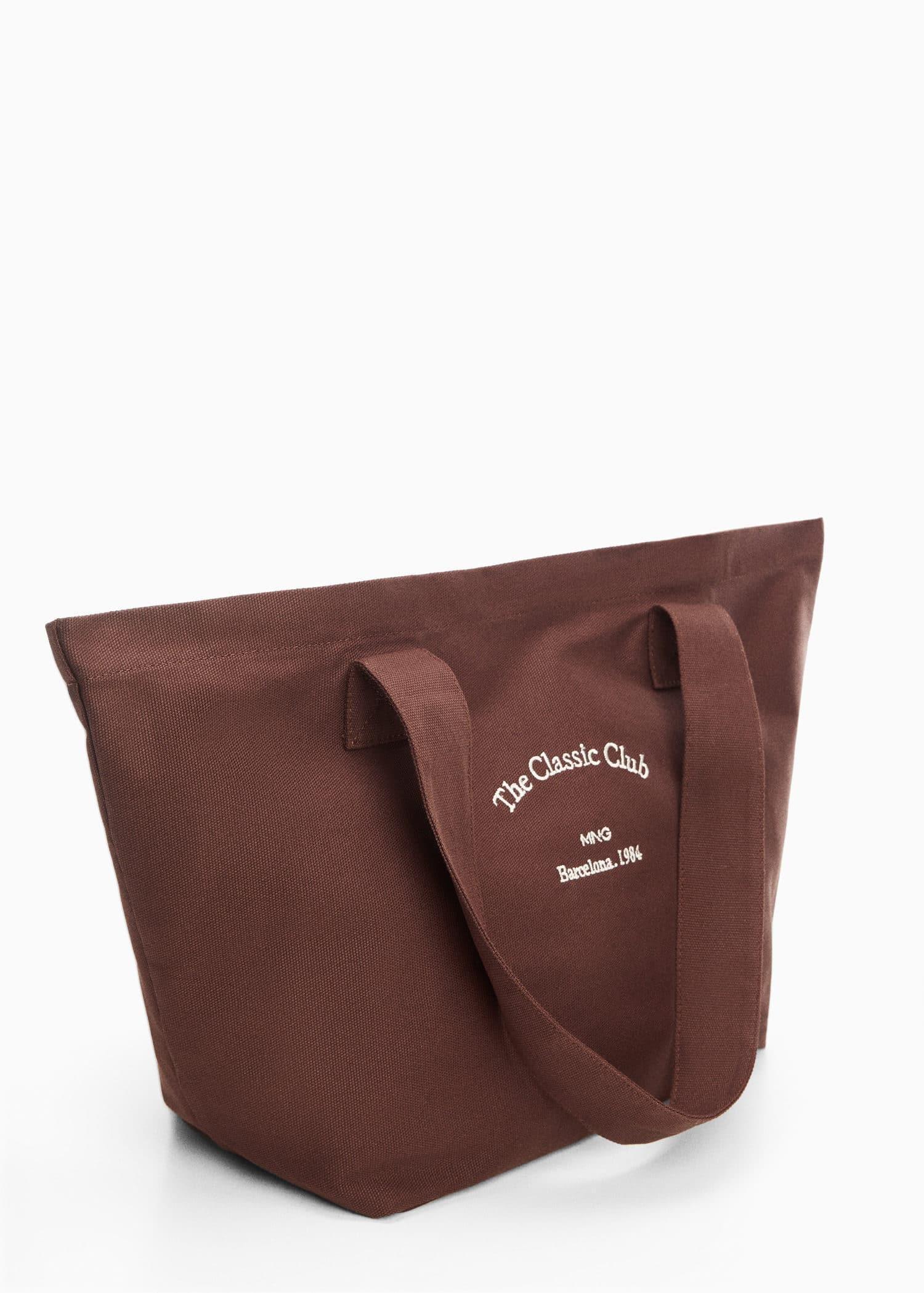 Brown Cotton Shopper Bag, , large image number 0