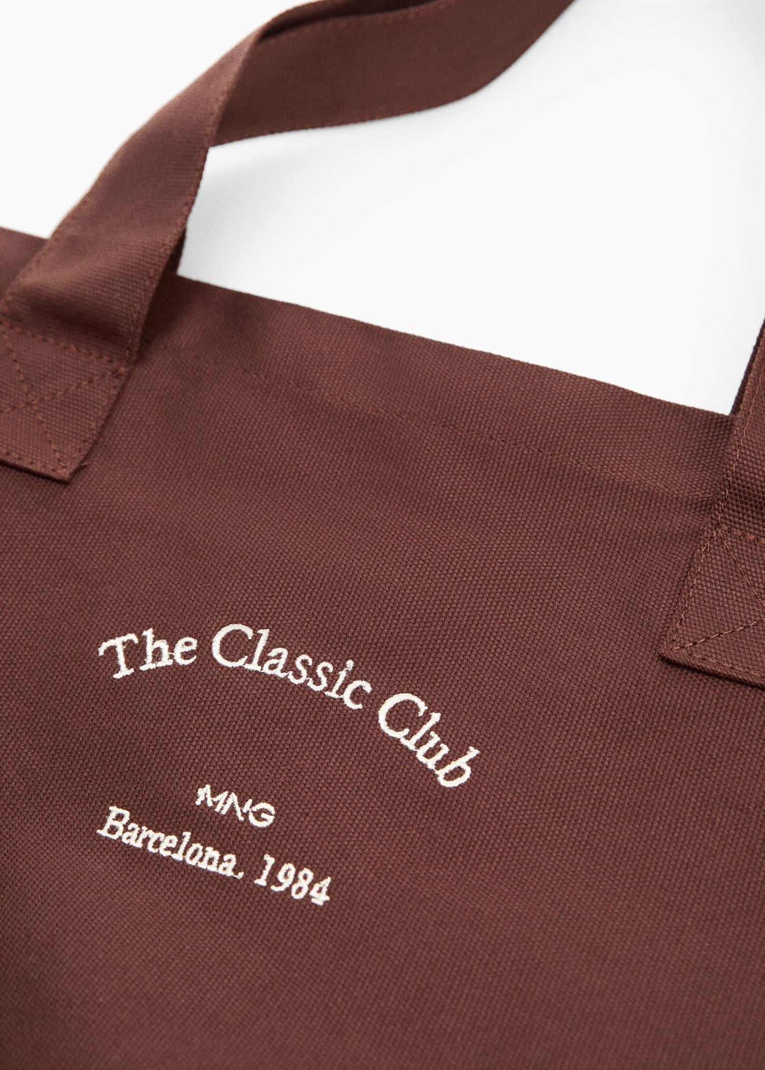 Brown Cotton Shopper Bag, , large image number 2
