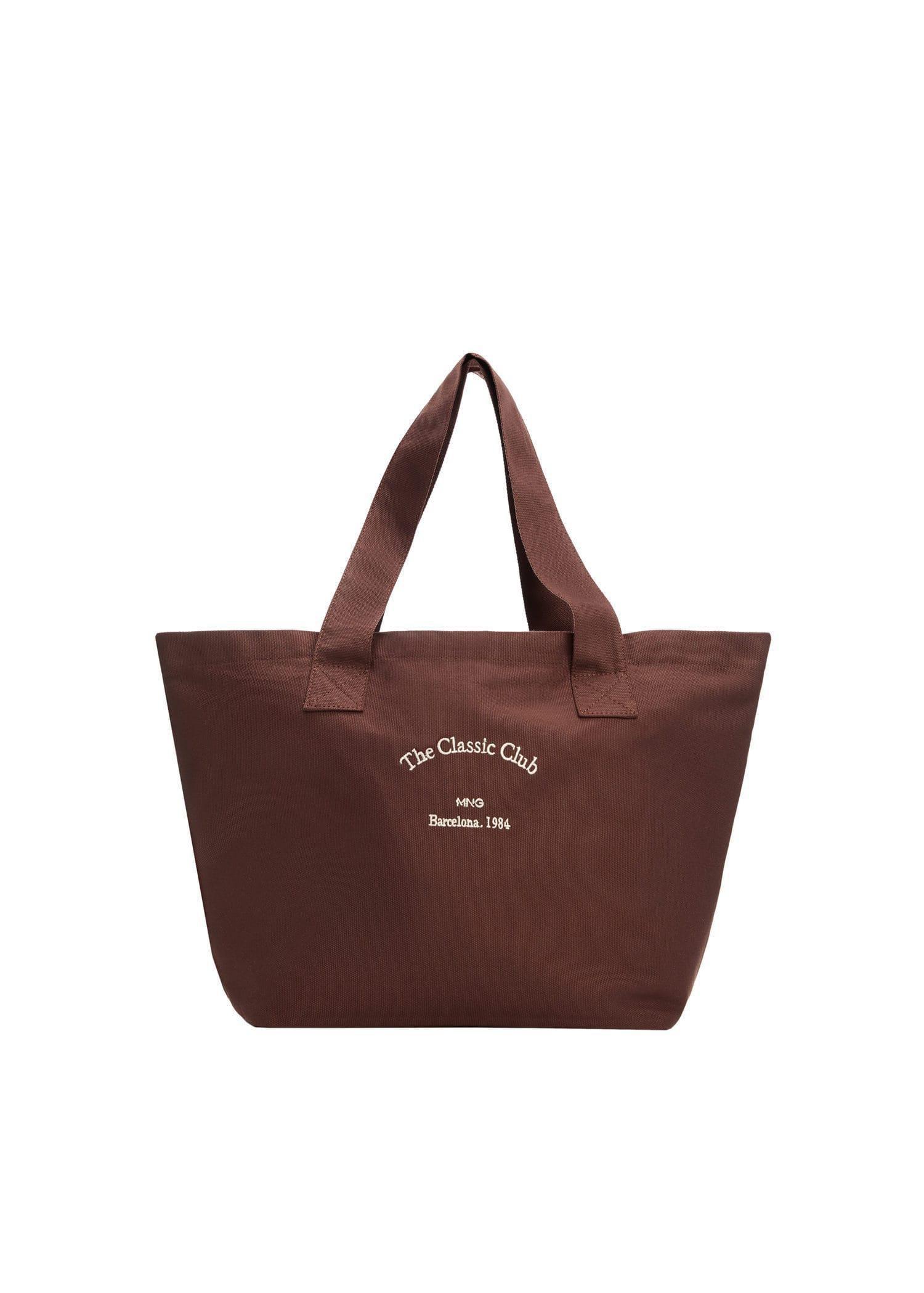 Brown Cotton Shopper Bag, , large image number 3