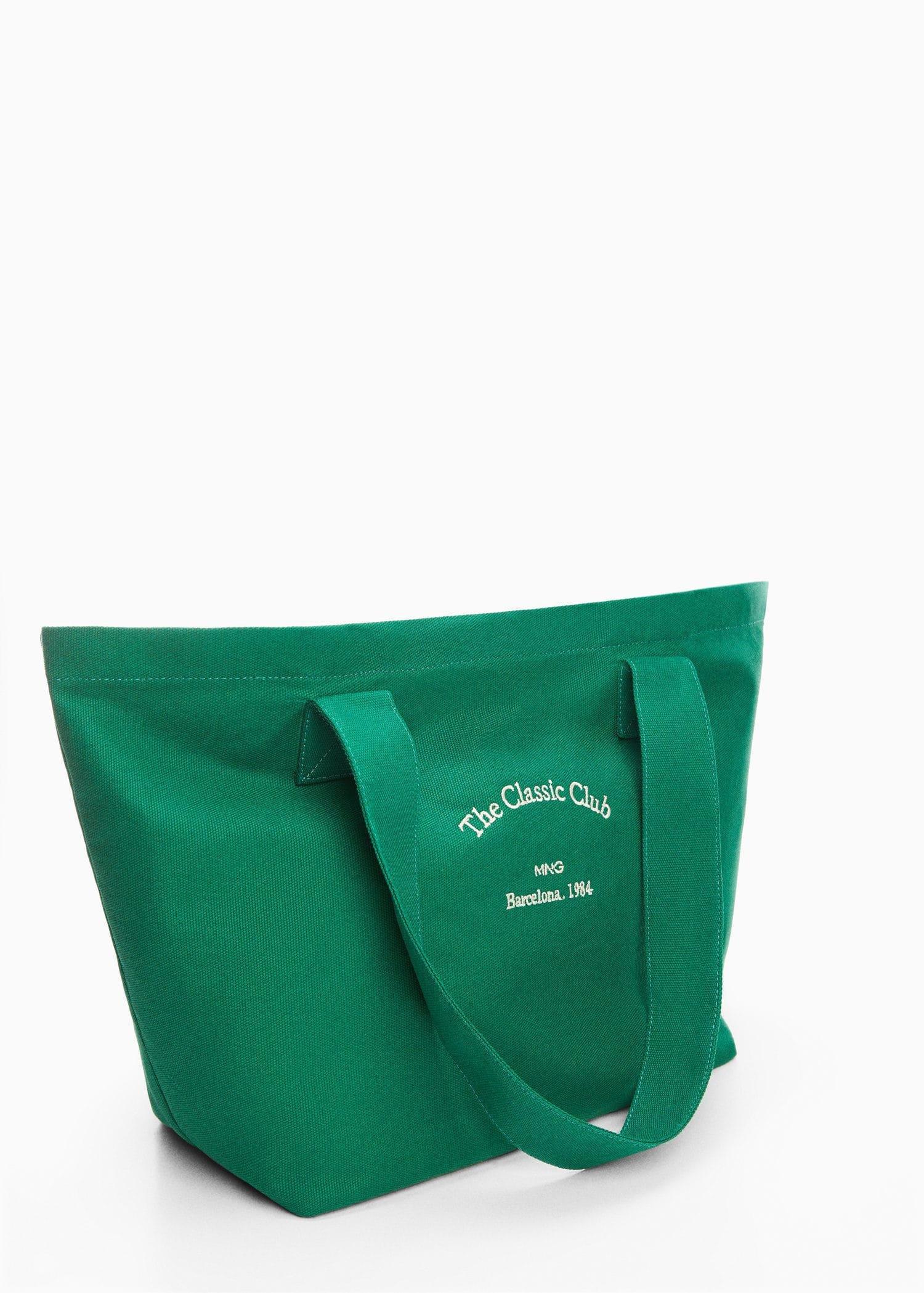 Green Cotton Shopper Bag, , large image number 0