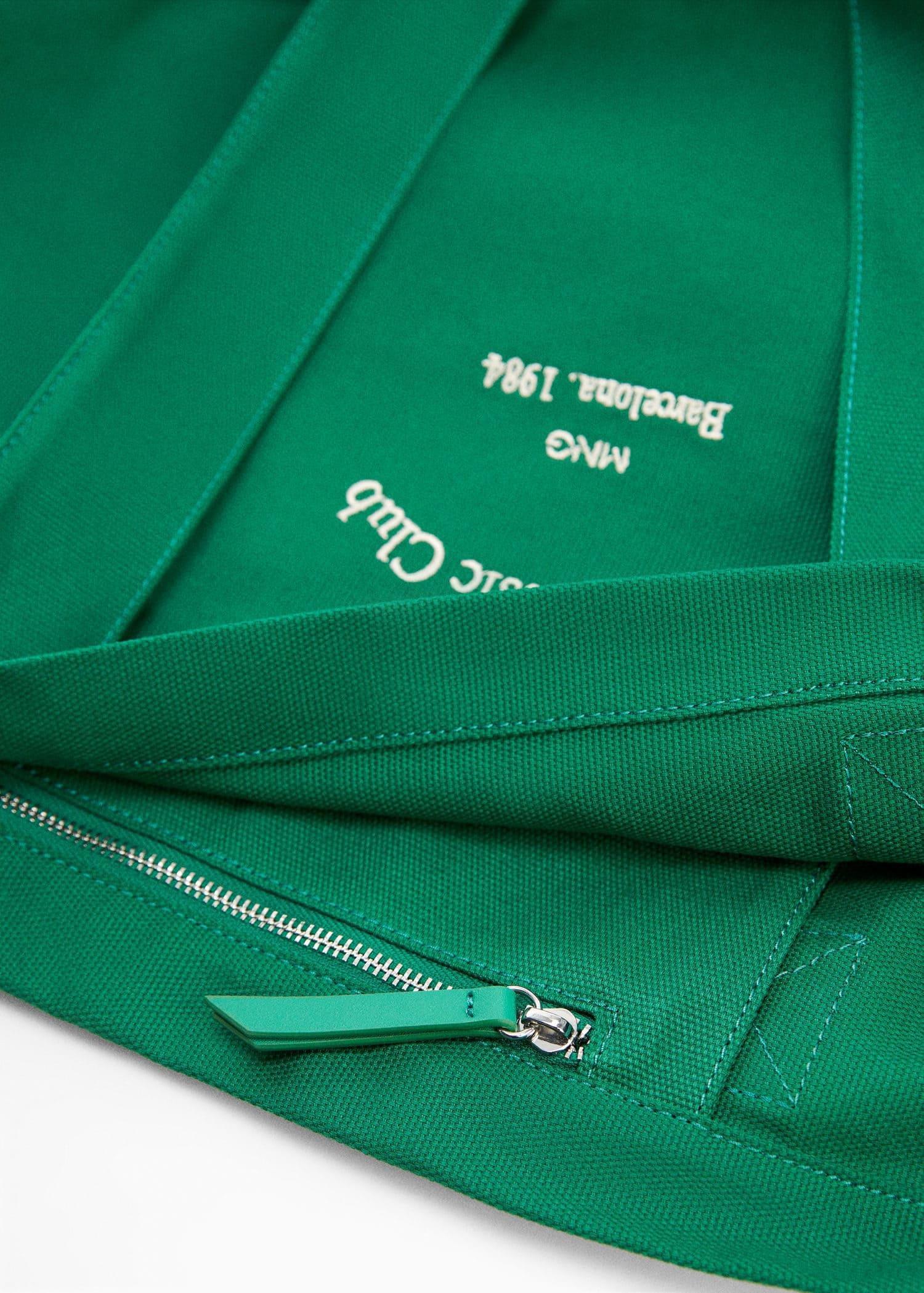 Green Cotton Shopper Bag, , large image number 1