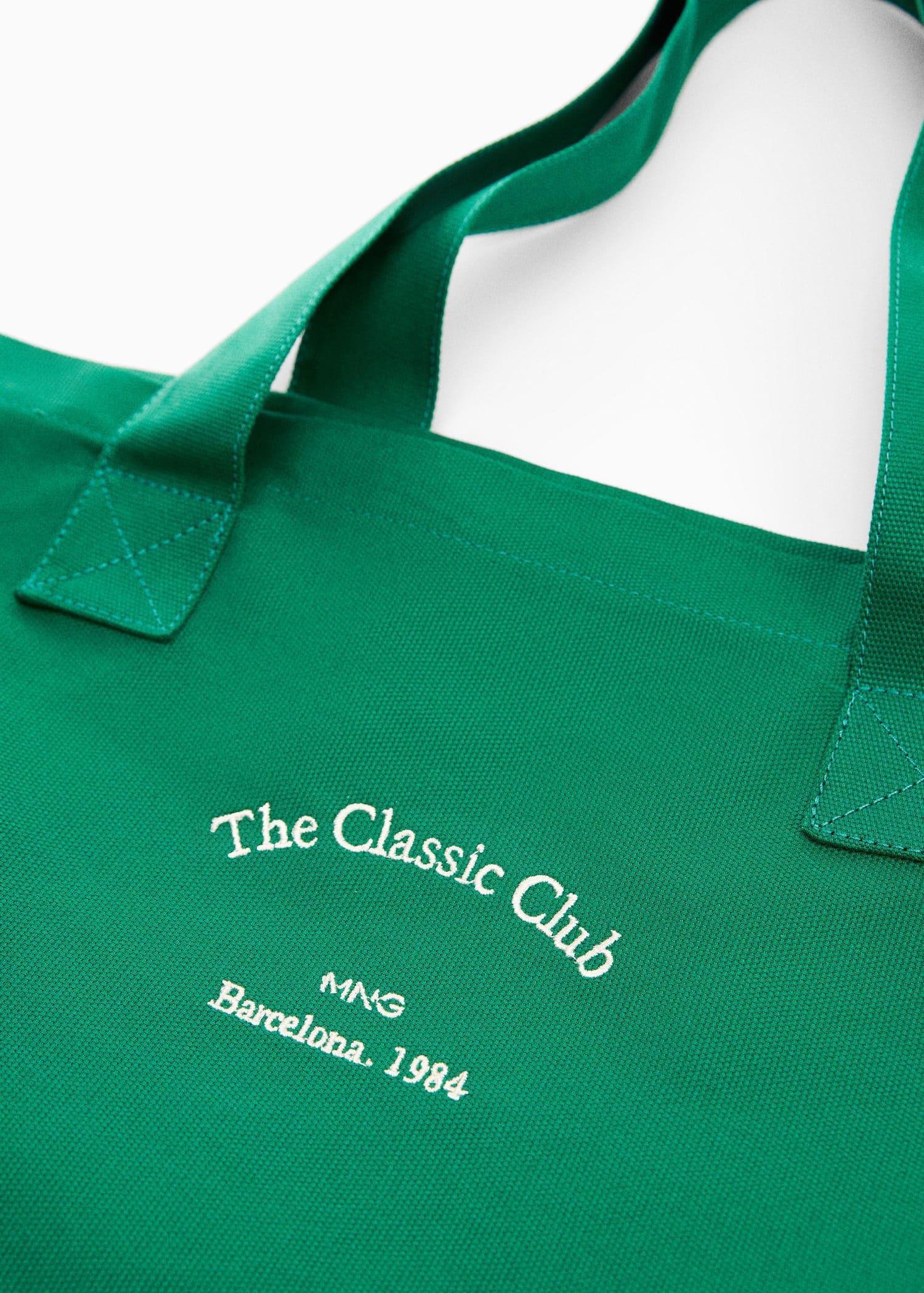 Green Cotton Shopper Bag, , large image number 2